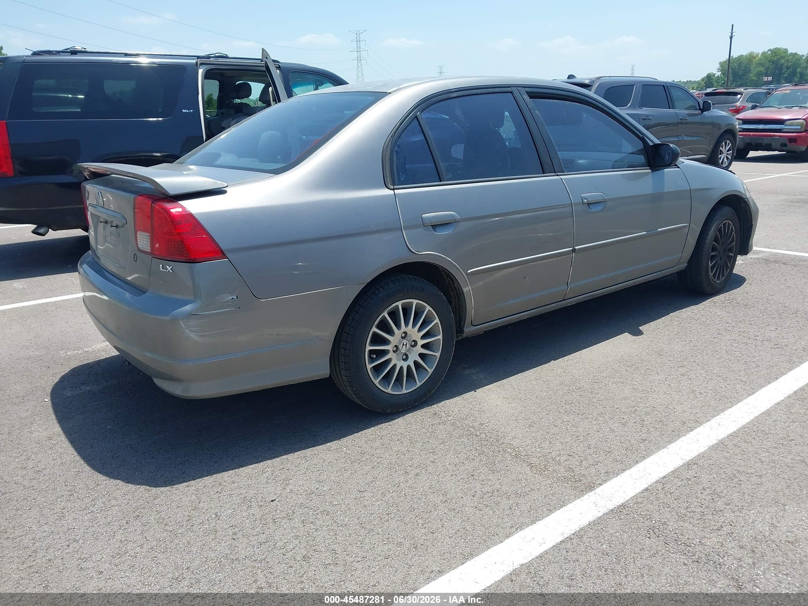 2005 Honda Civic Lx Gray vin: 2HGES16505H628993