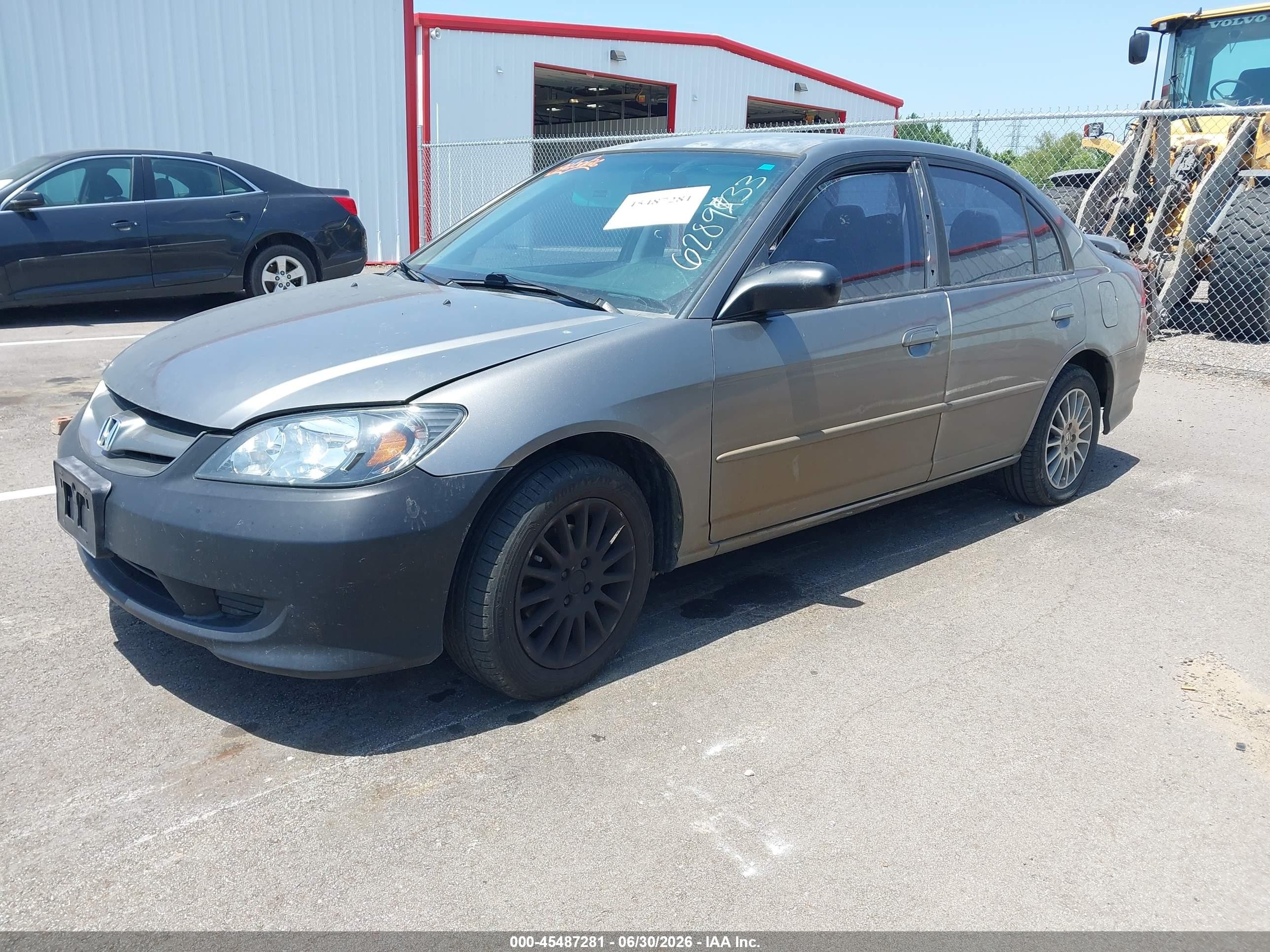 2005 Honda Civic Lx Gray vin: 2HGES16505H628993