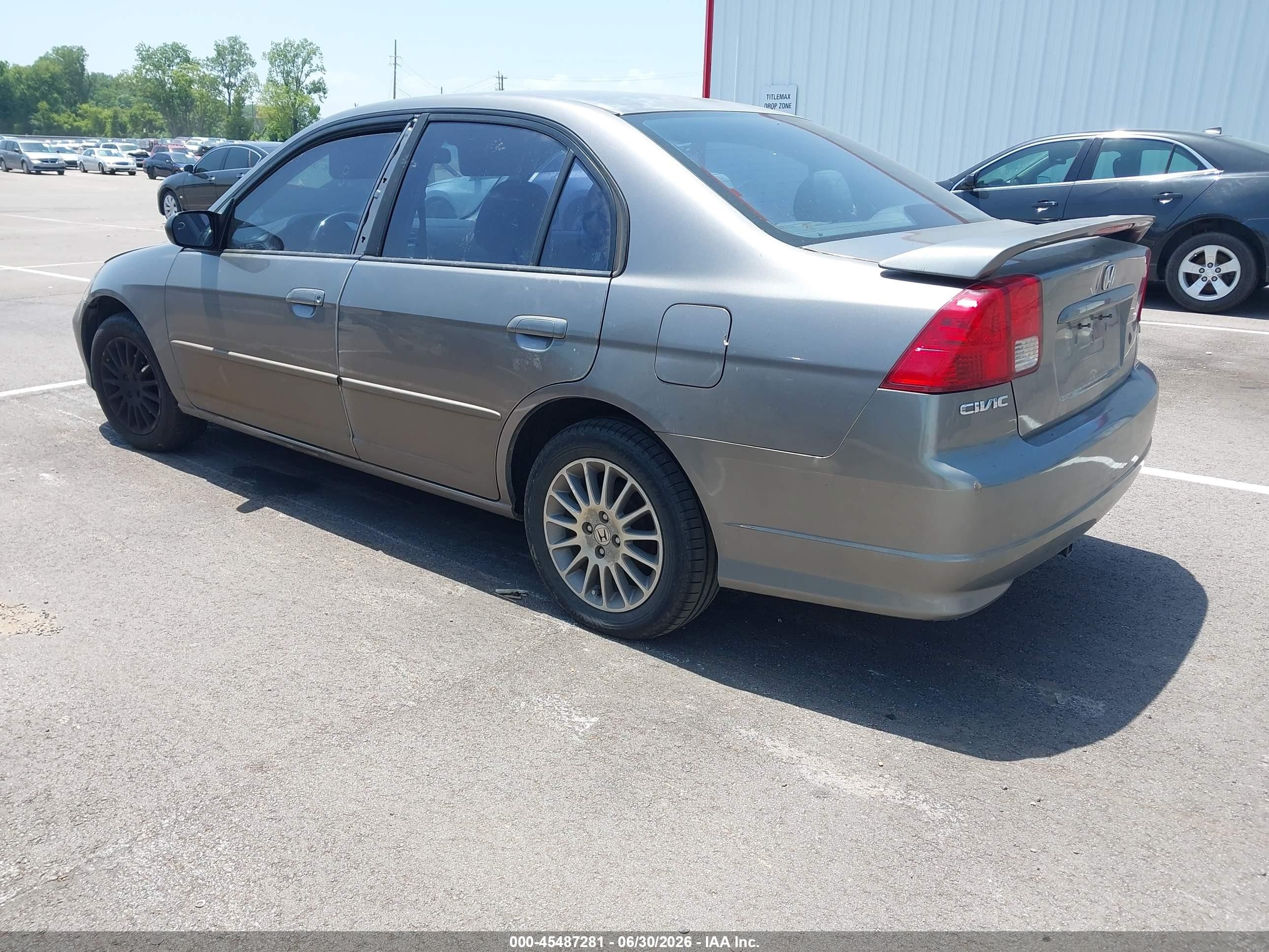 2005 Honda Civic Lx Gray vin: 2HGES16505H628993