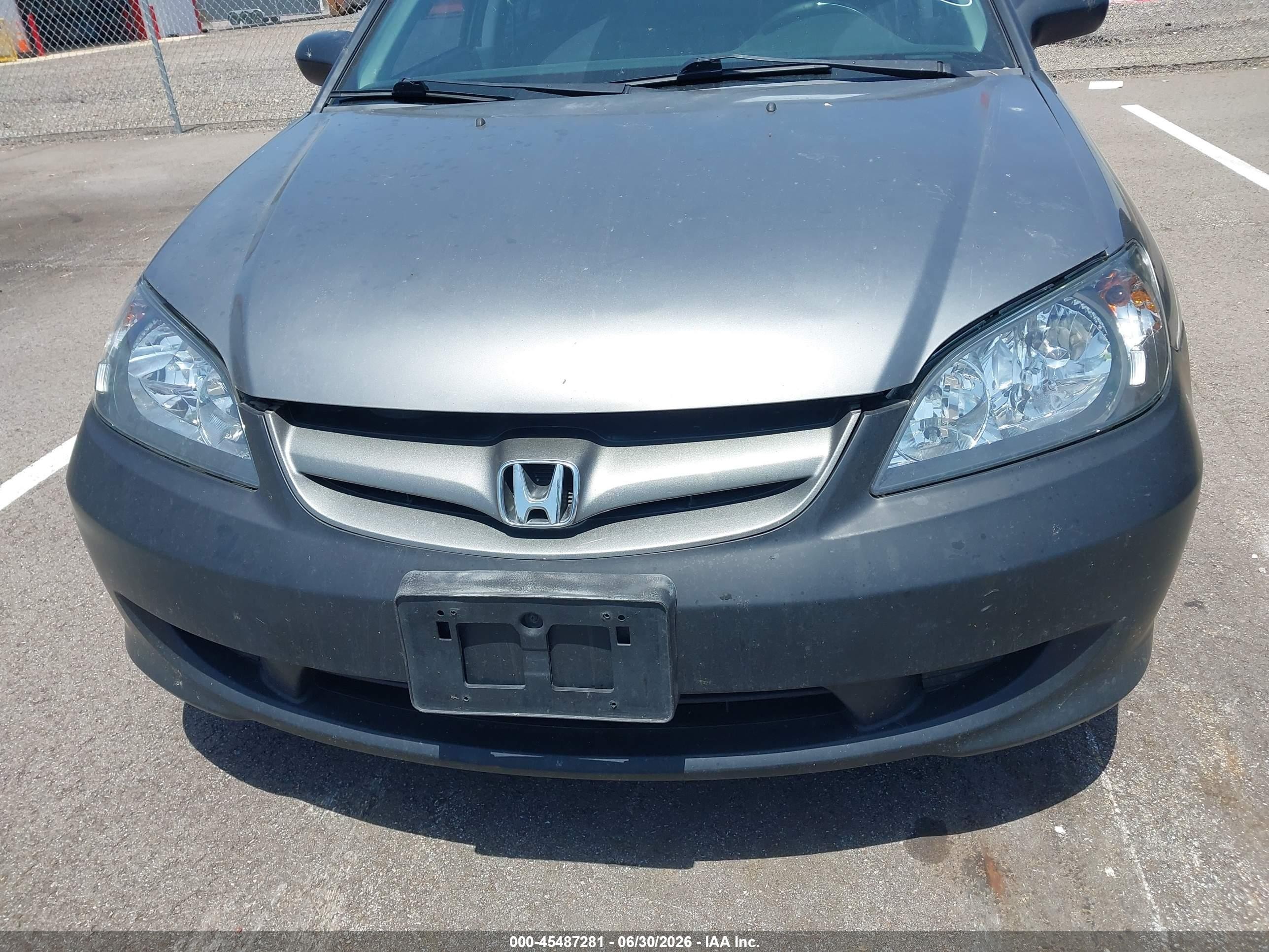 2005 Honda Civic Lx Gray vin: 2HGES16505H628993