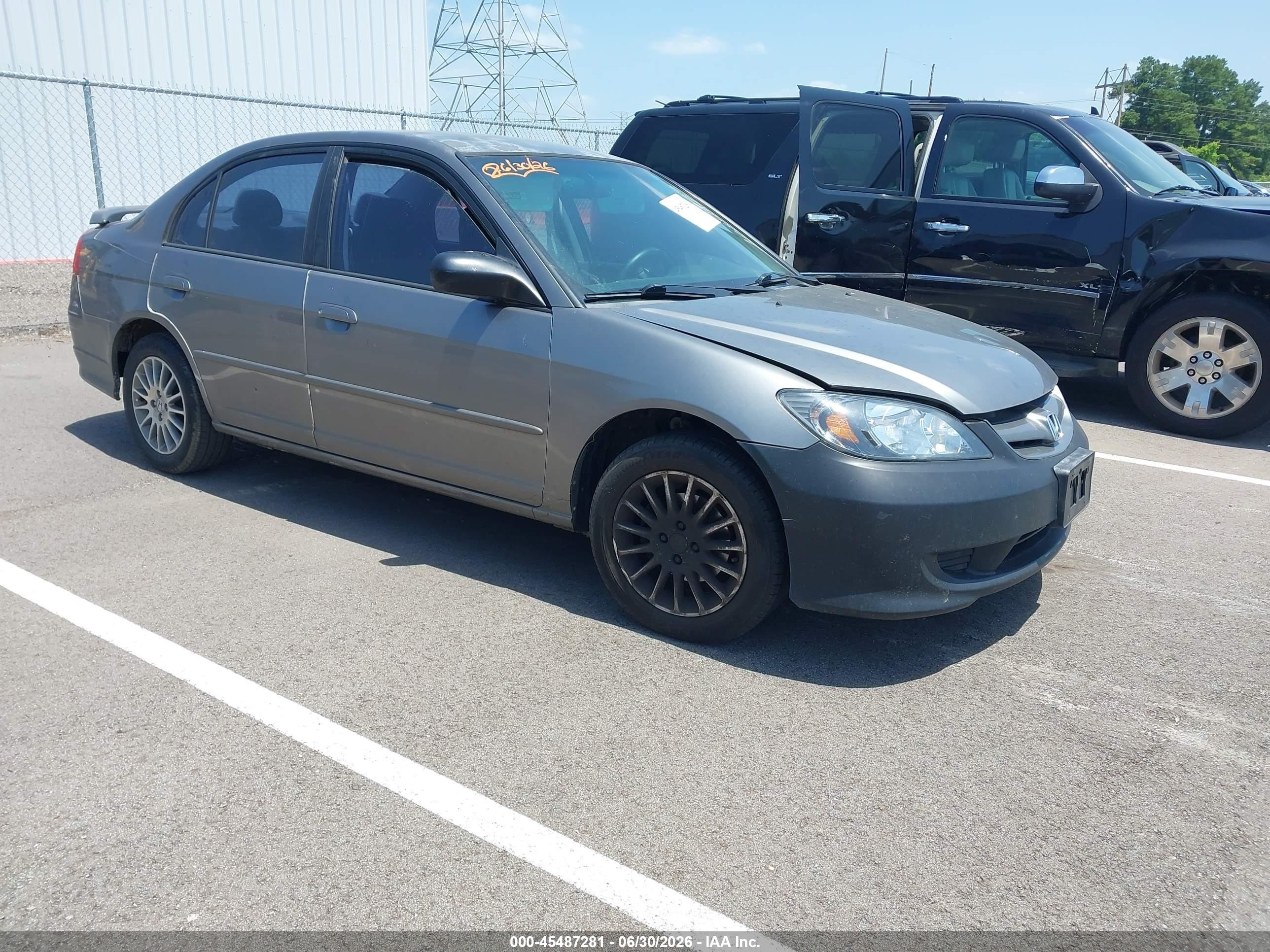 2005 Honda Civic Lx Gray vin: 2HGES16505H628993