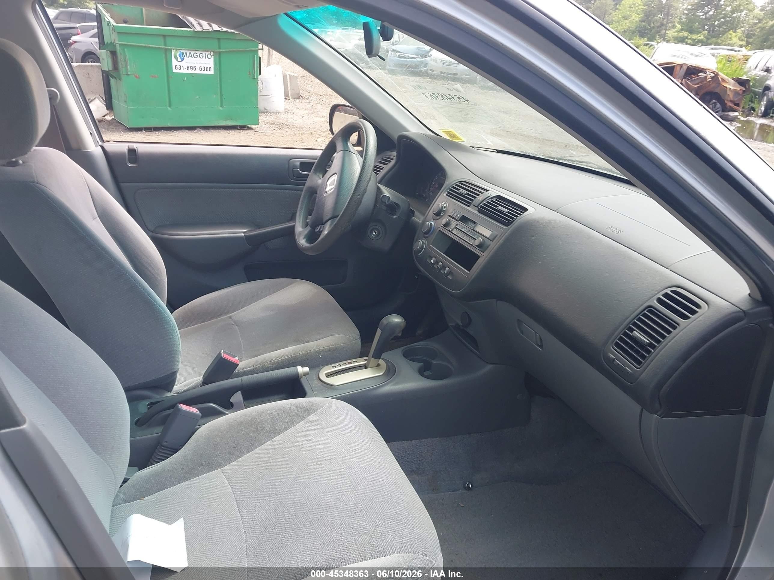 2001 Honda Civic Lx Silver vin: 2HGES16511H520599