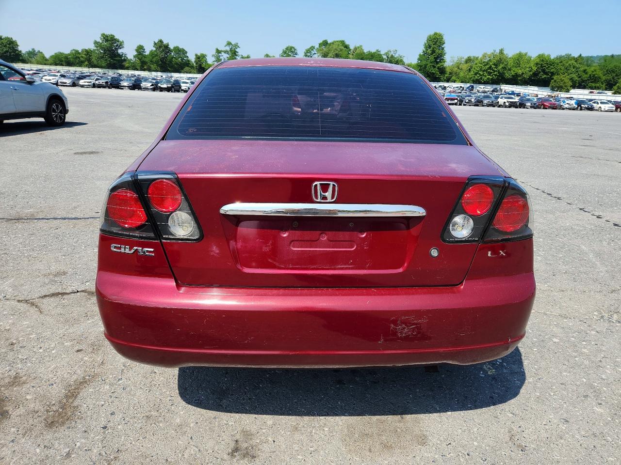 2002 Honda Civic Lx Red vin: 2HGES16512H545598