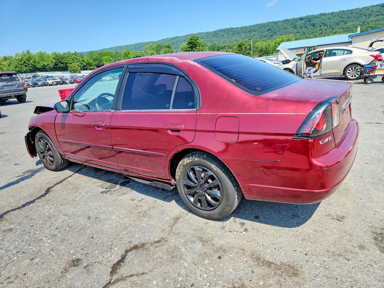 2002 Honda Civic Lx Red vin: 2HGES16512H545598
