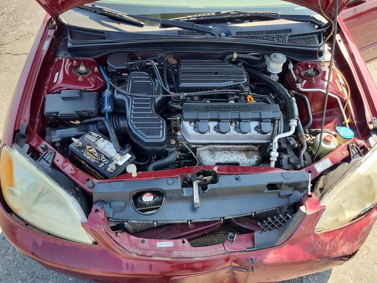 2002 Honda Civic Lx Red vin: 2HGES16512H545598