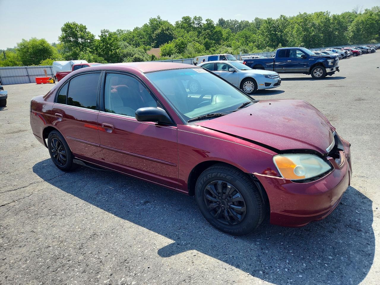 2002 Honda Civic Lx Red vin: 2HGES16512H545598