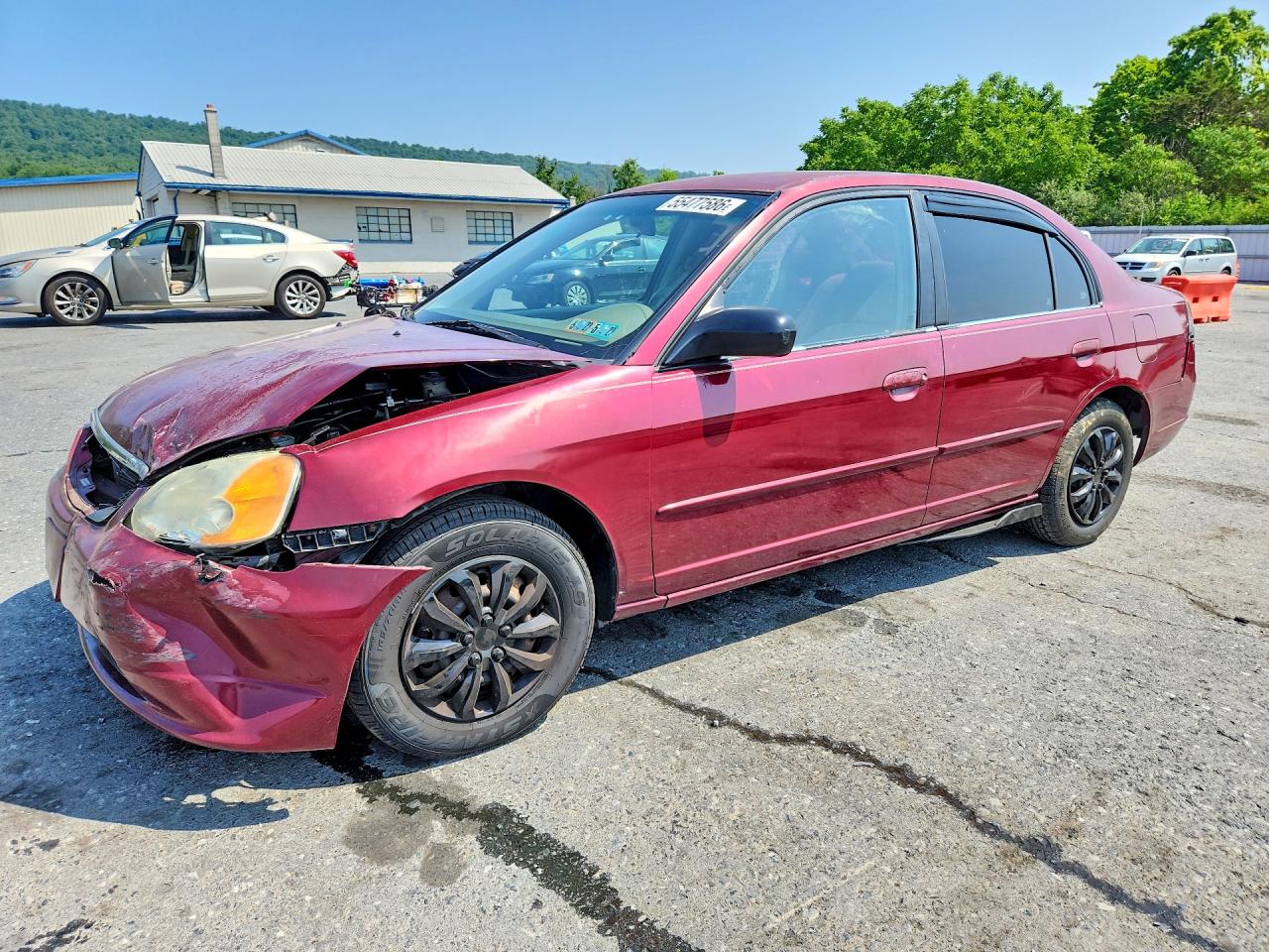 2002 Honda Civic Lx Red vin: 2HGES16512H545598