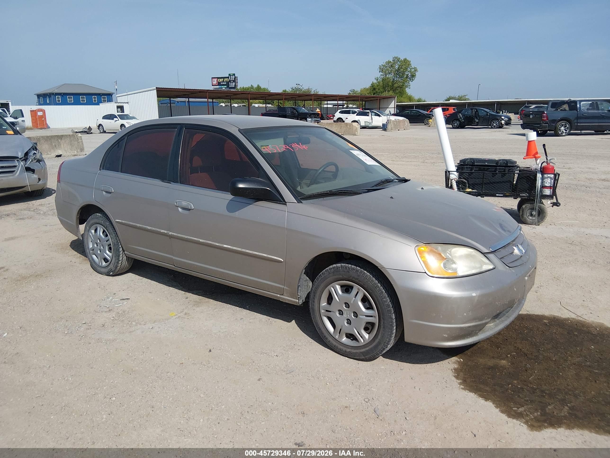 2002 Honda Civic Lx Tan vin: 2HGES16512H575295