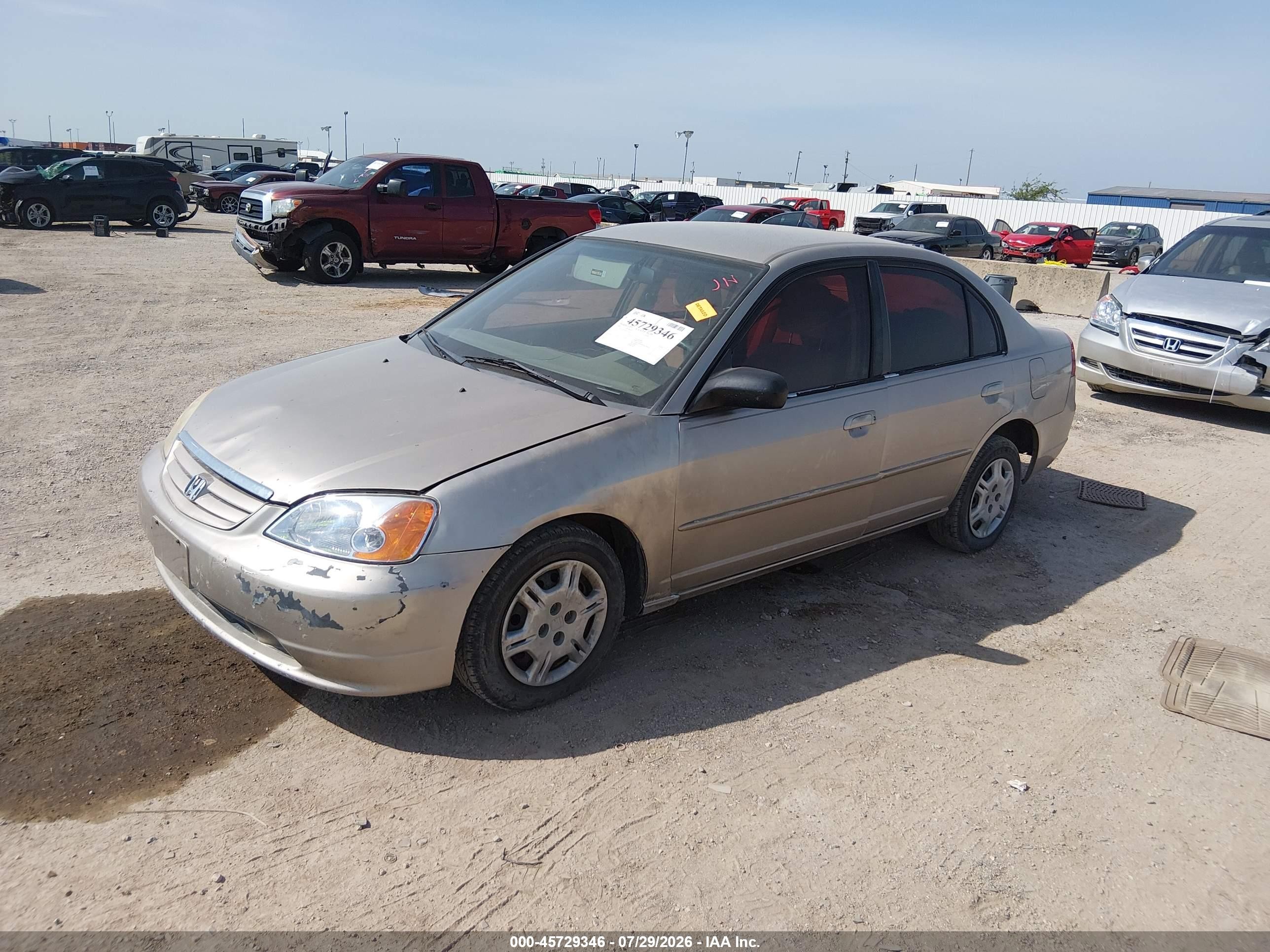 2002 Honda Civic Lx Tan vin: 2HGES16512H575295