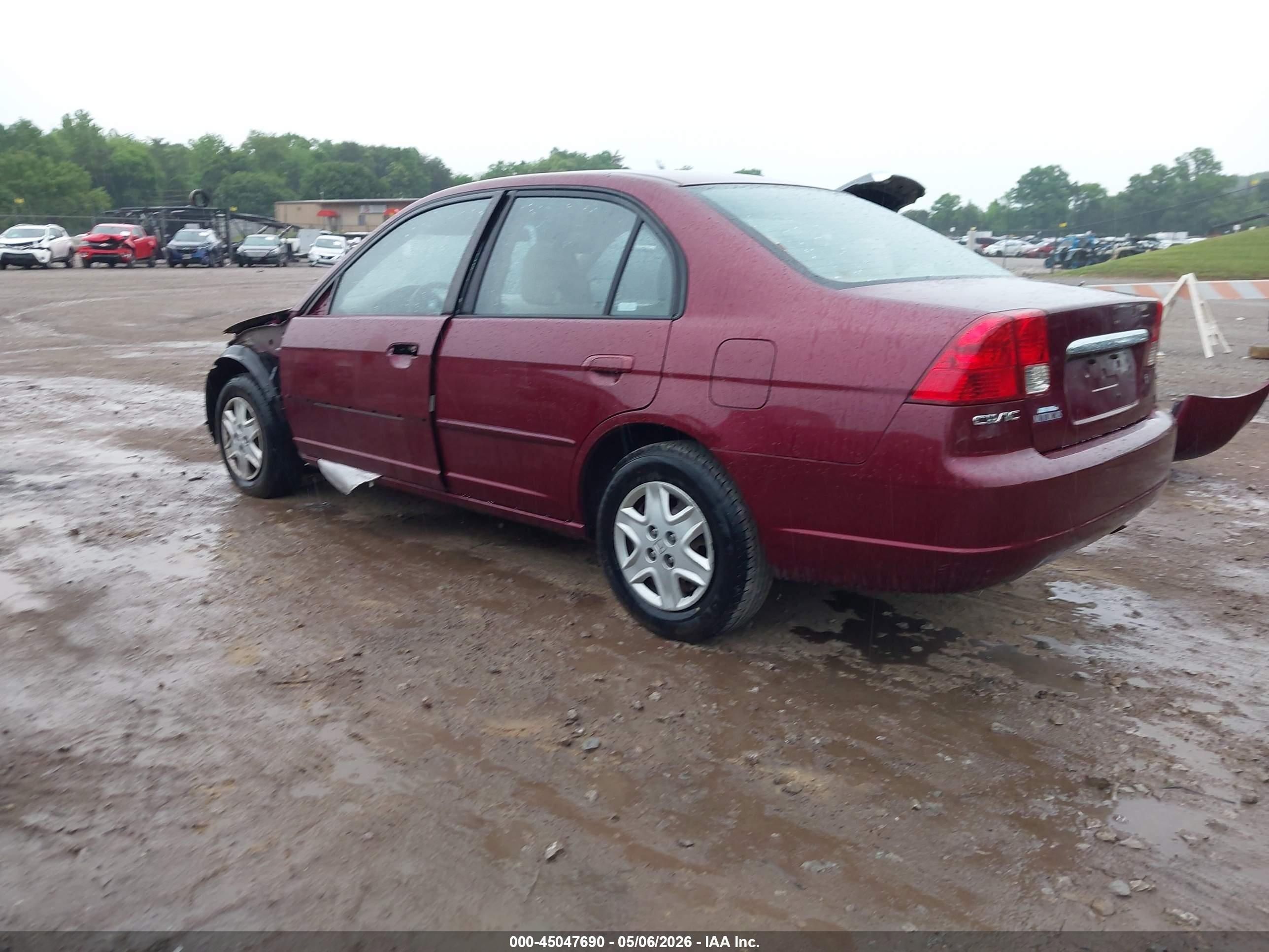 2003 Honda Civic Lx Темно-бордовый vin: 2HGES16513H553086