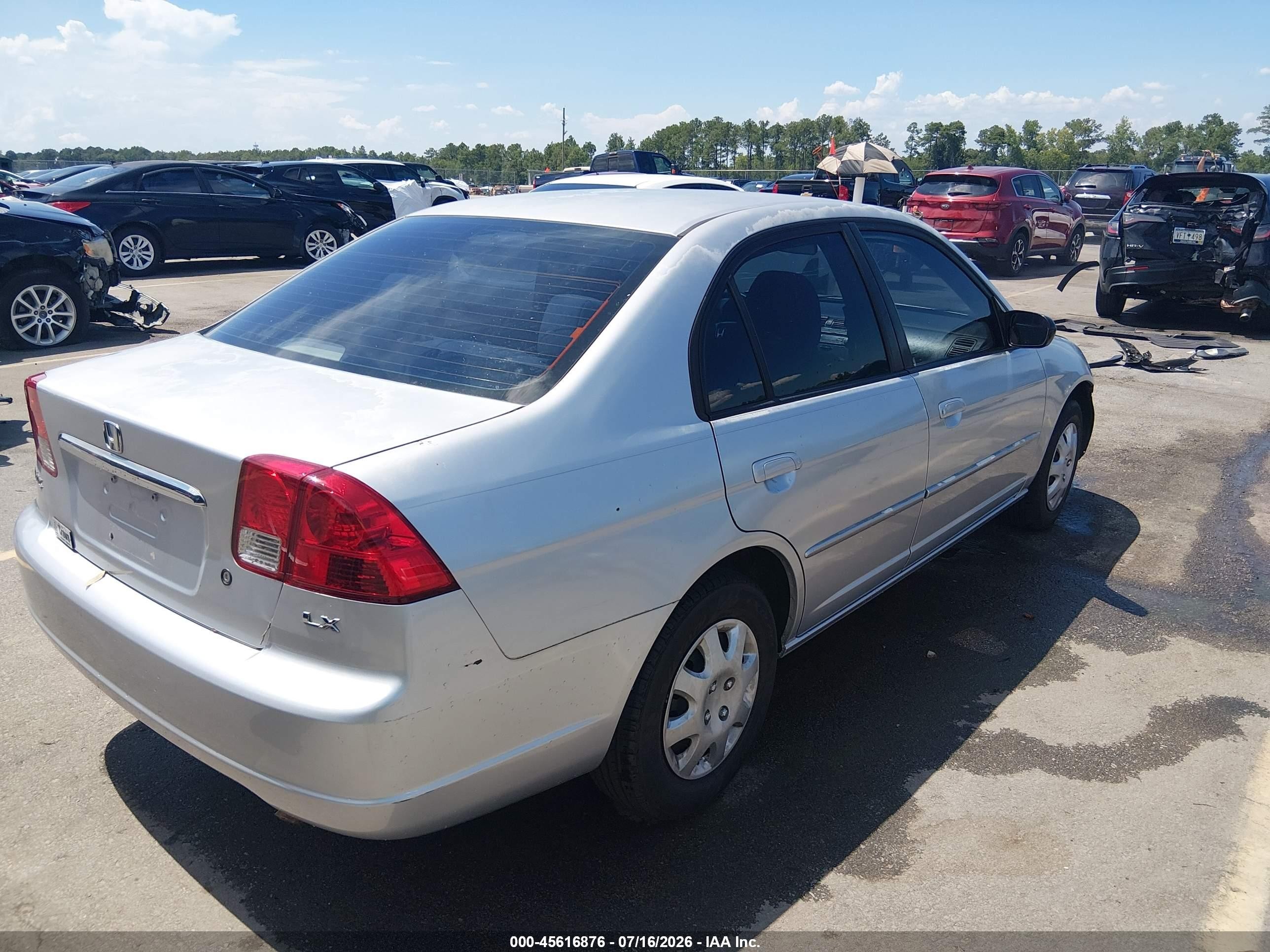 2003 Honda Civic Lx Silver vin: 2HGES16513H616459