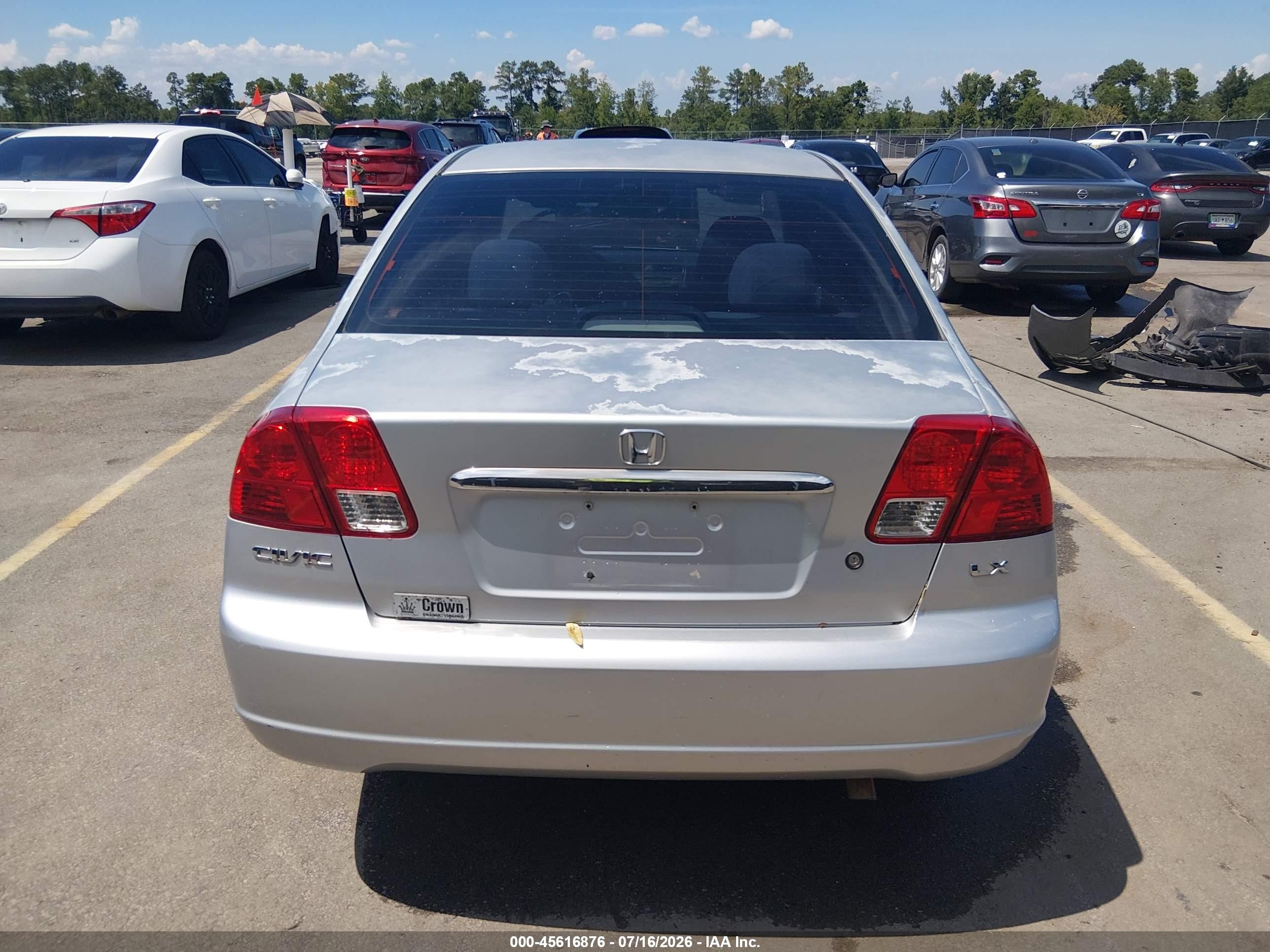 2003 Honda Civic Lx Silver vin: 2HGES16513H616459