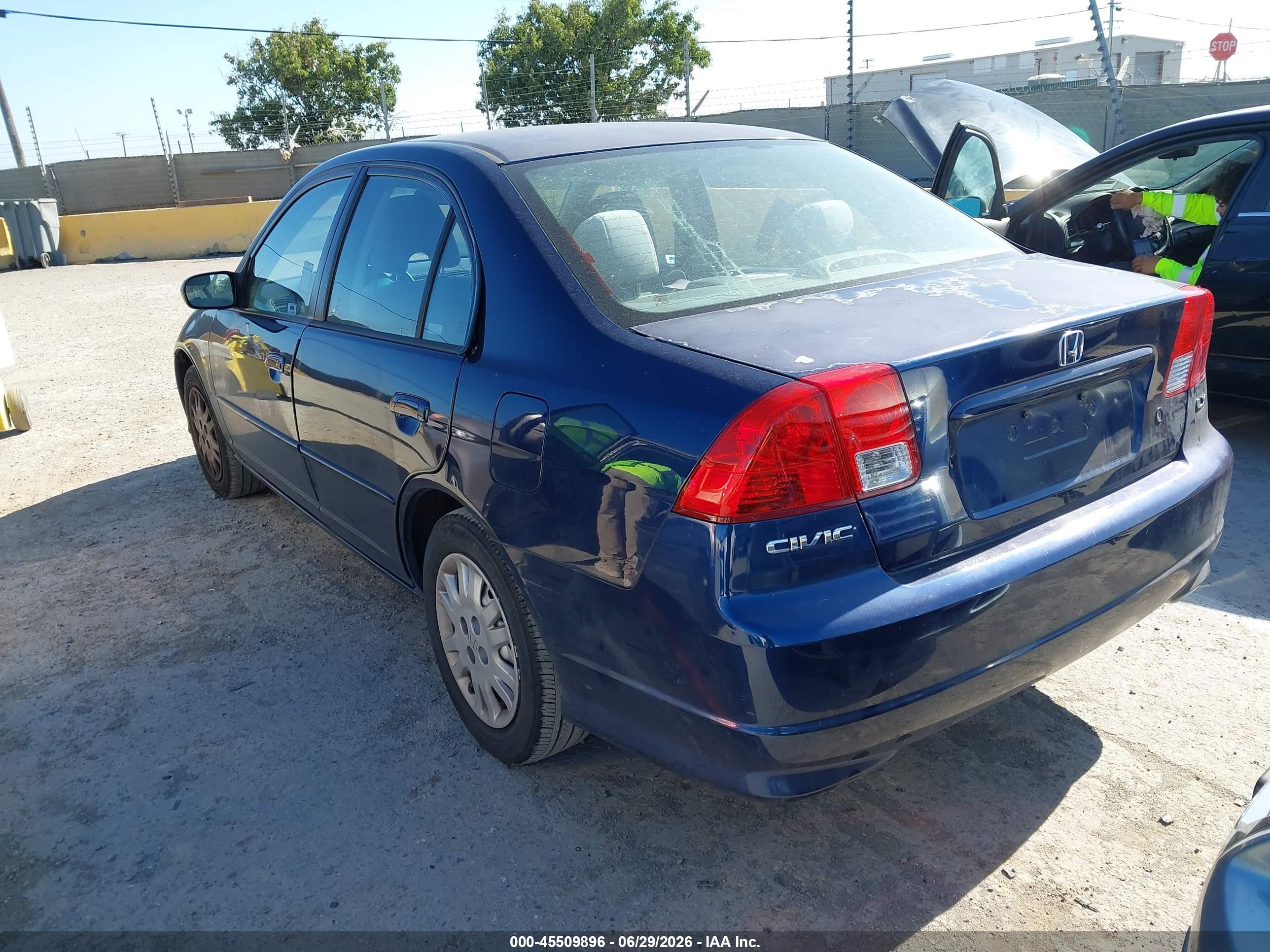 2004 Honda Civic Lx Blue vin: 2HGES16514H521871