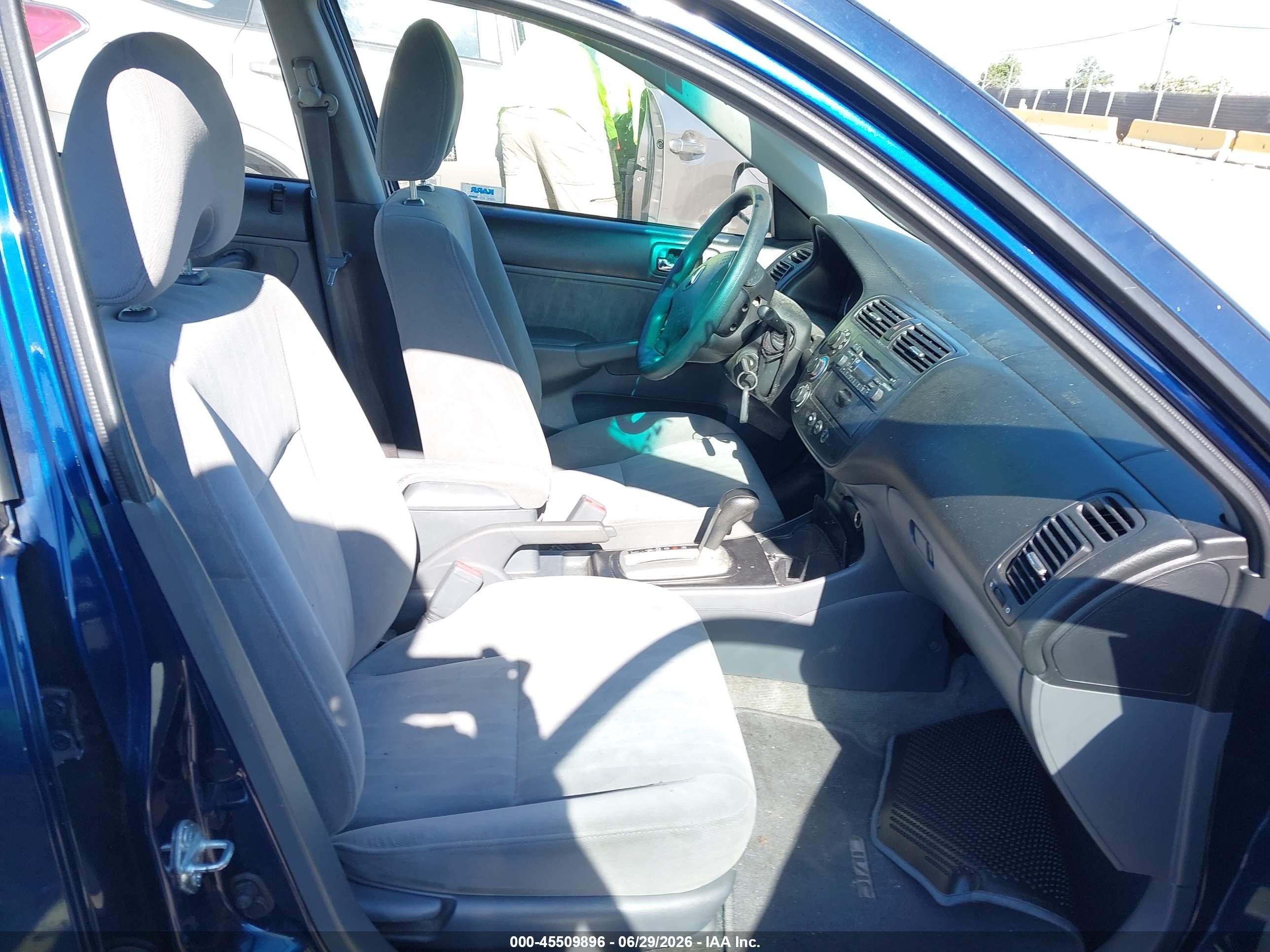 2004 Honda Civic Lx Blue vin: 2HGES16514H521871