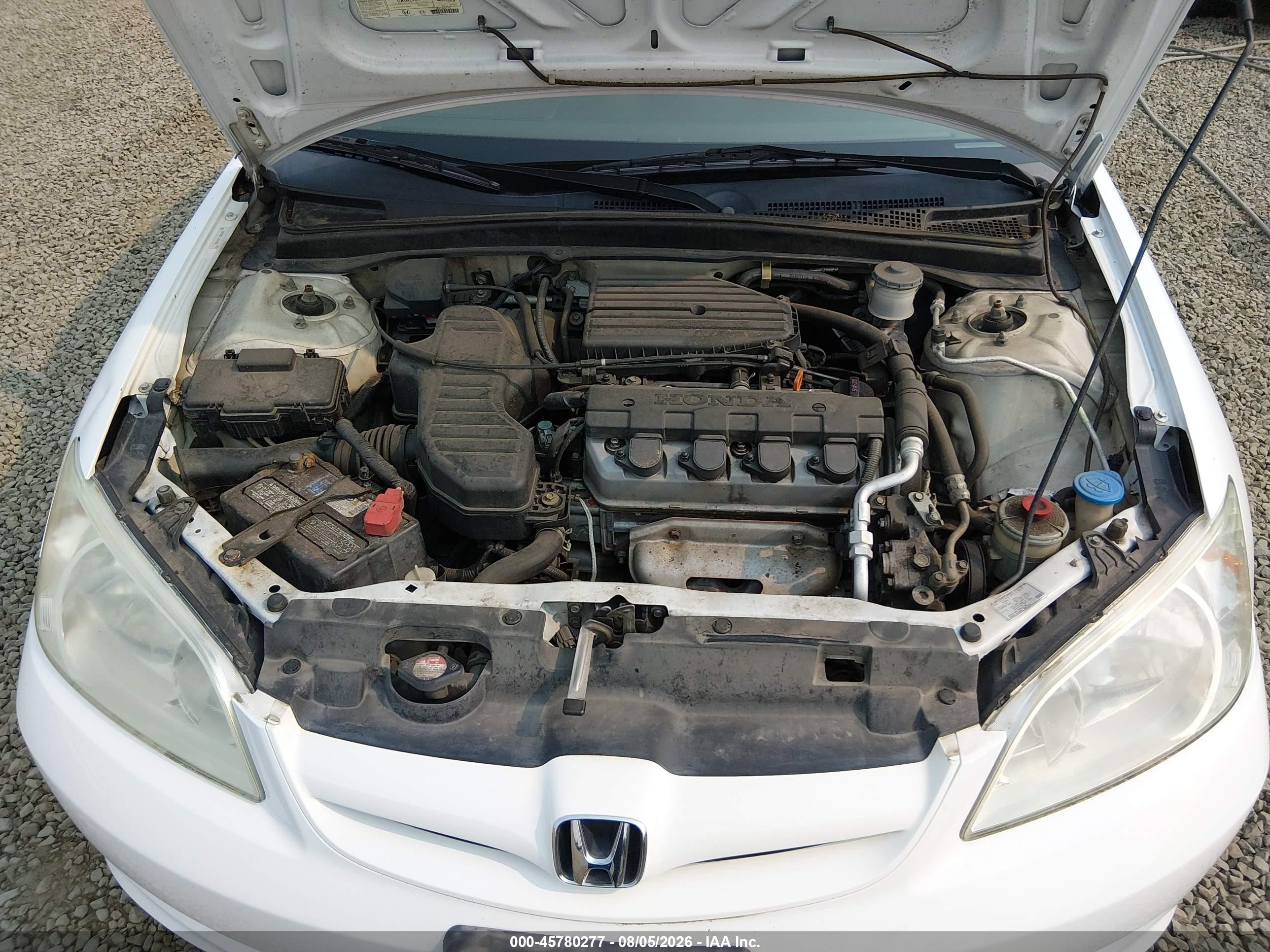 2004 Honda Civic Lx White vin: 2HGES16514H562890