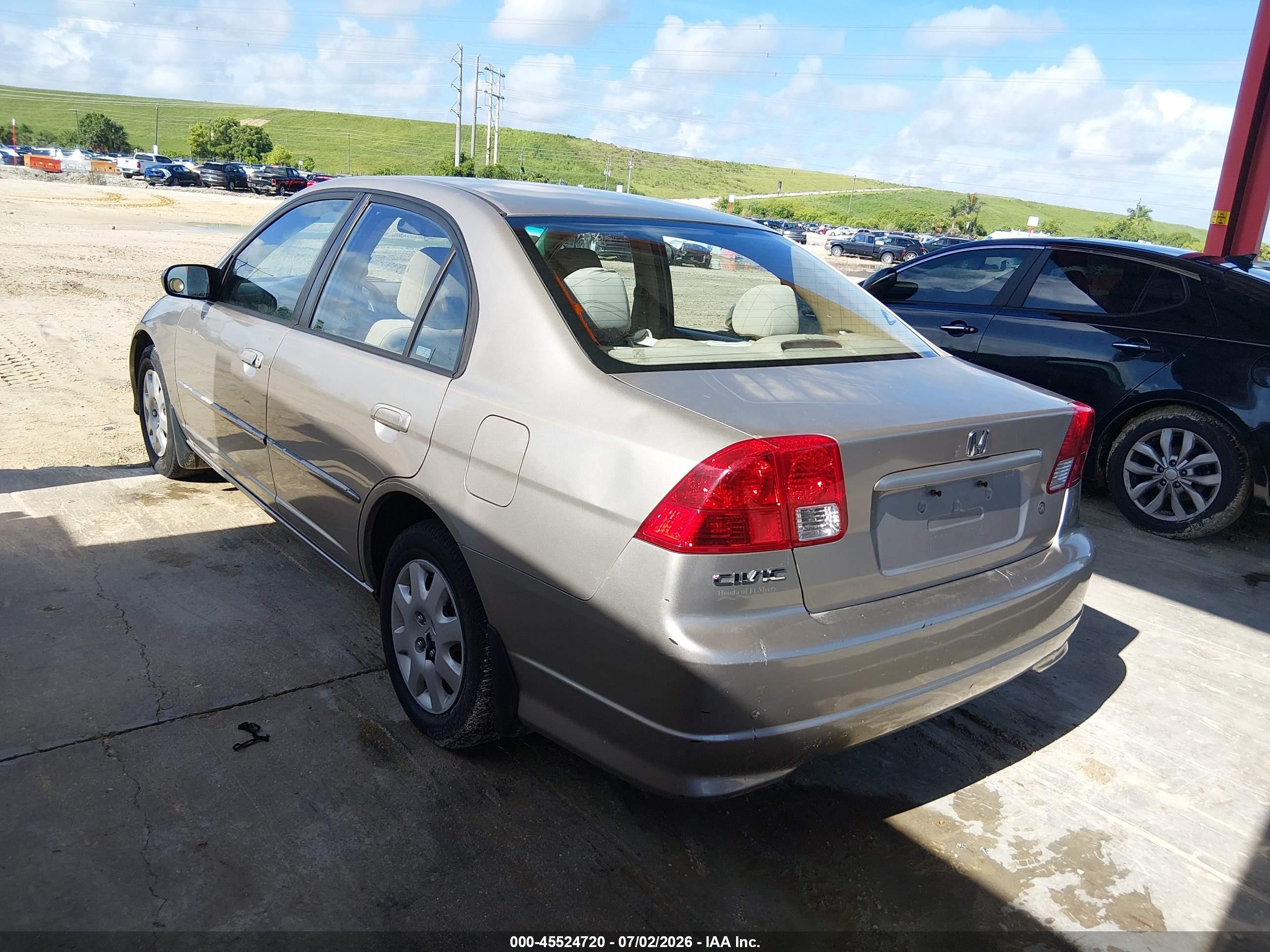 2004 Honda Civic Lx Champagne vin: 2HGES16514H573825
