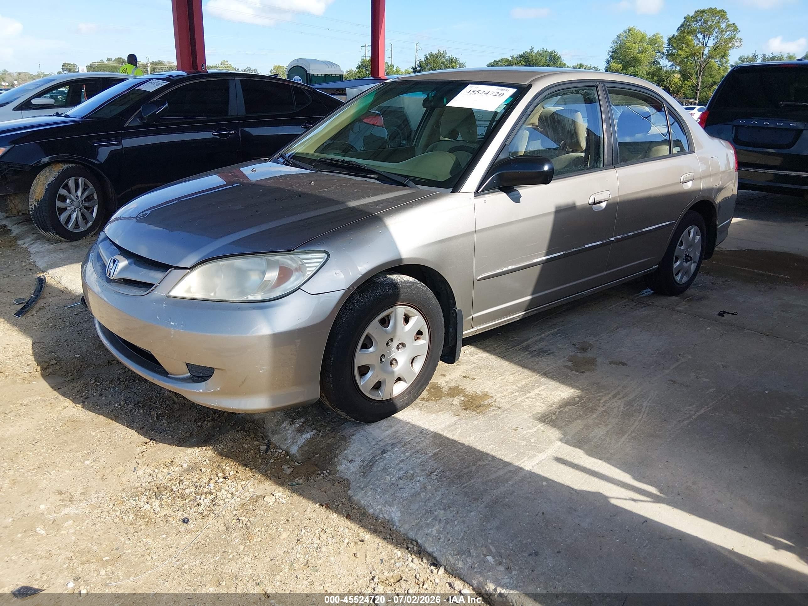 2004 Honda Civic Lx Champagne vin: 2HGES16514H573825