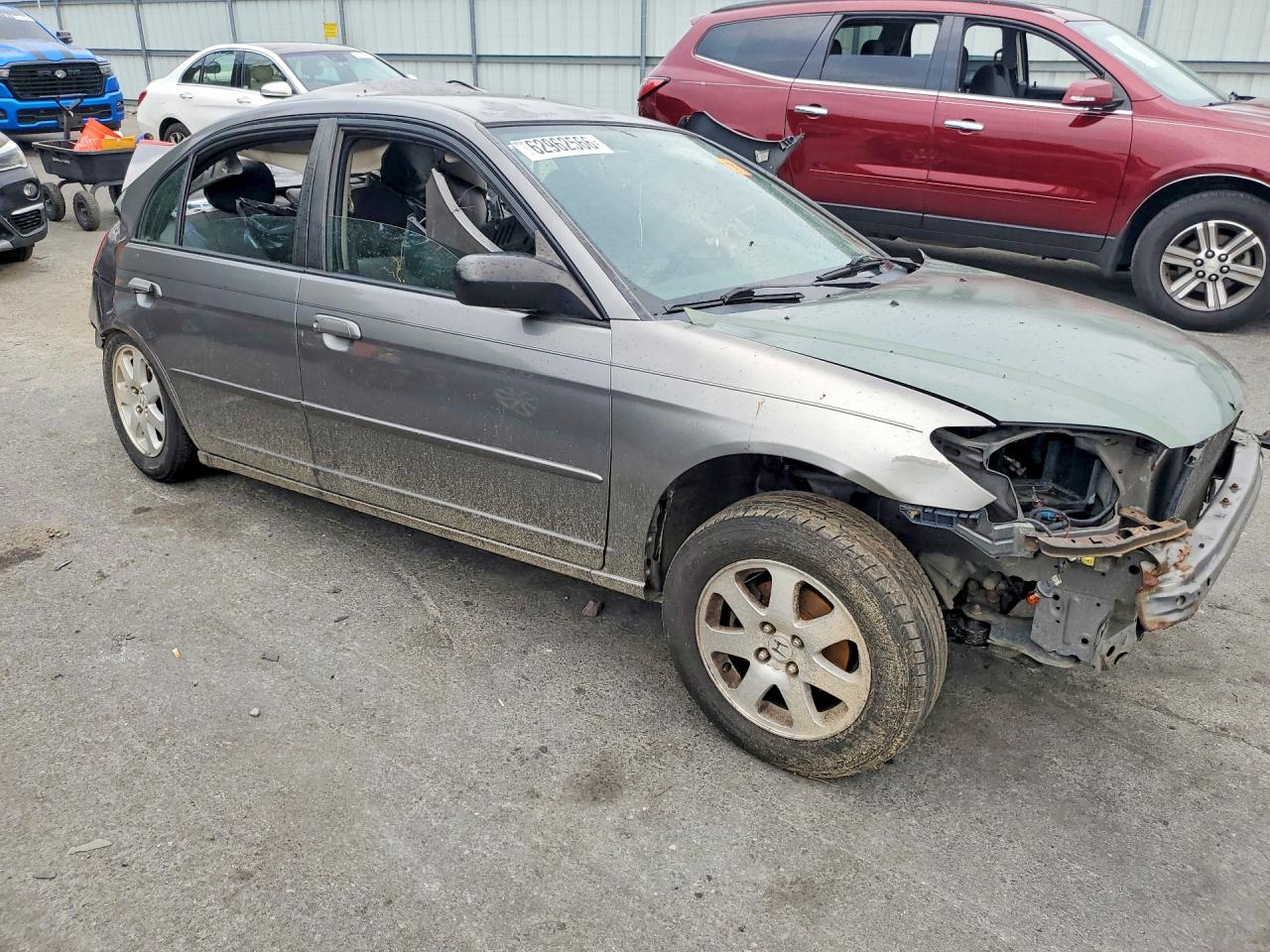 2004 Honda Civic Lx Gray vin: 2HGES16514H628600