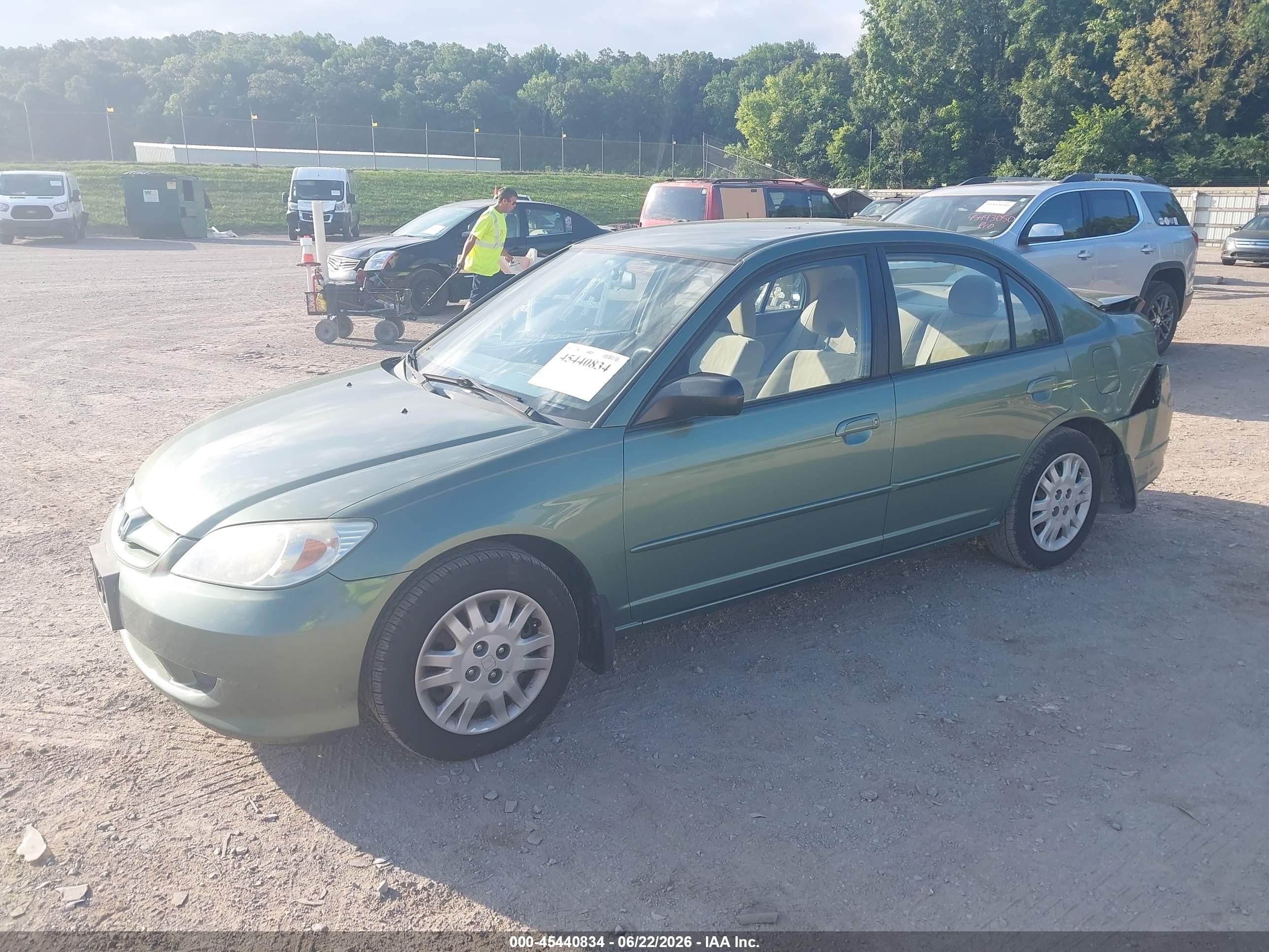 2004 Honda Civic Lx Green vin: 2HGES16514H634560