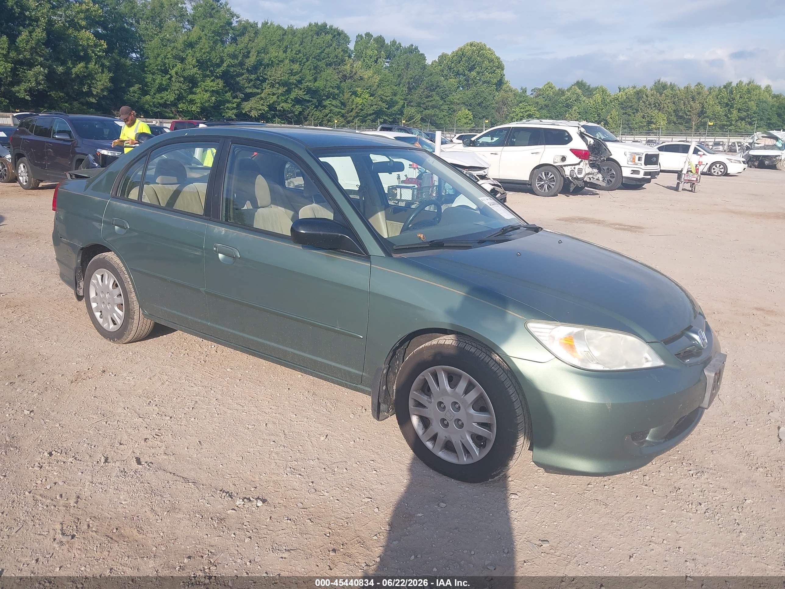 2004 Honda Civic Lx Green vin: 2HGES16514H634560