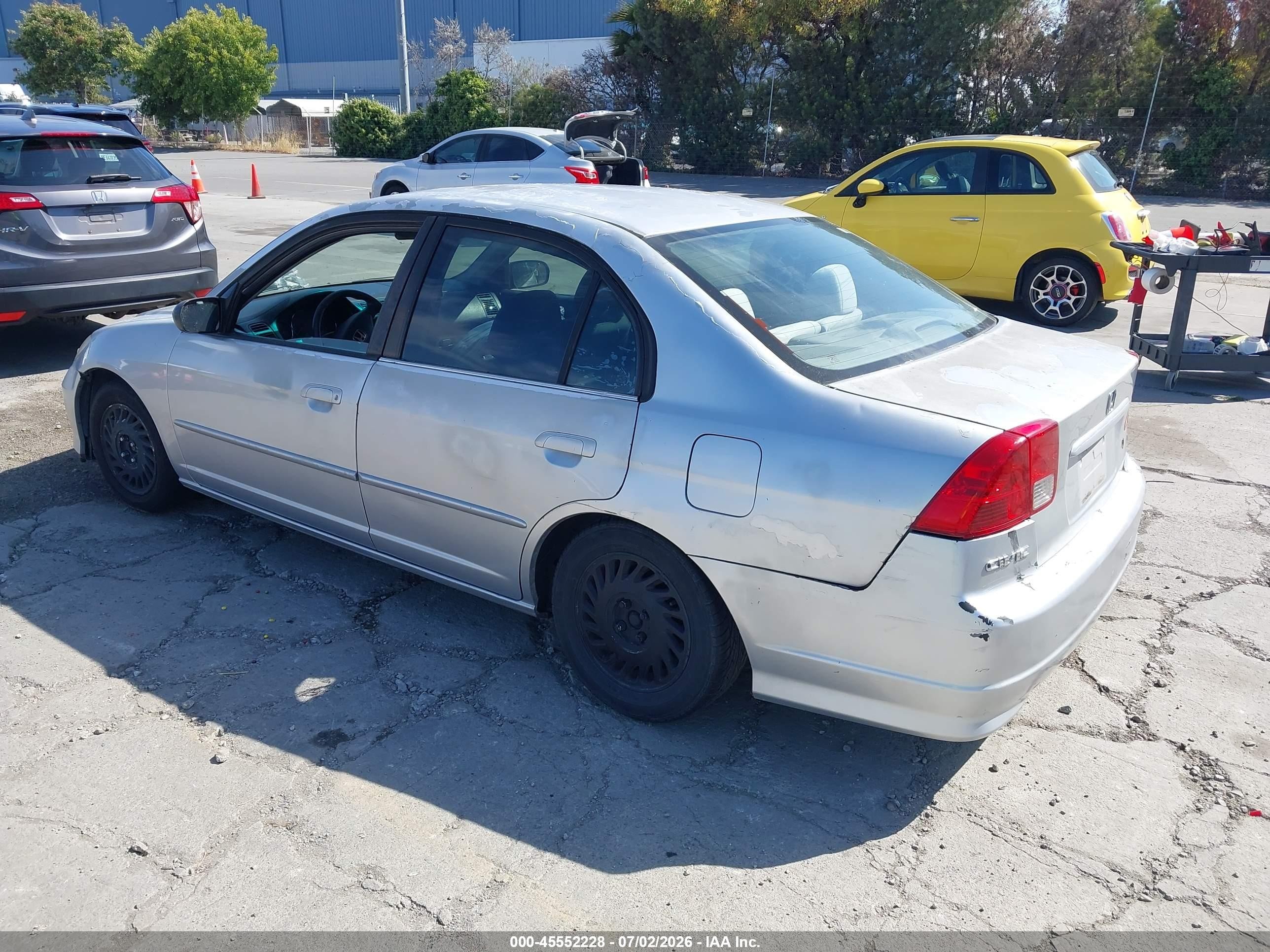 2005 Honda Civic Lx Серый vin: 2HGES16515H551132
