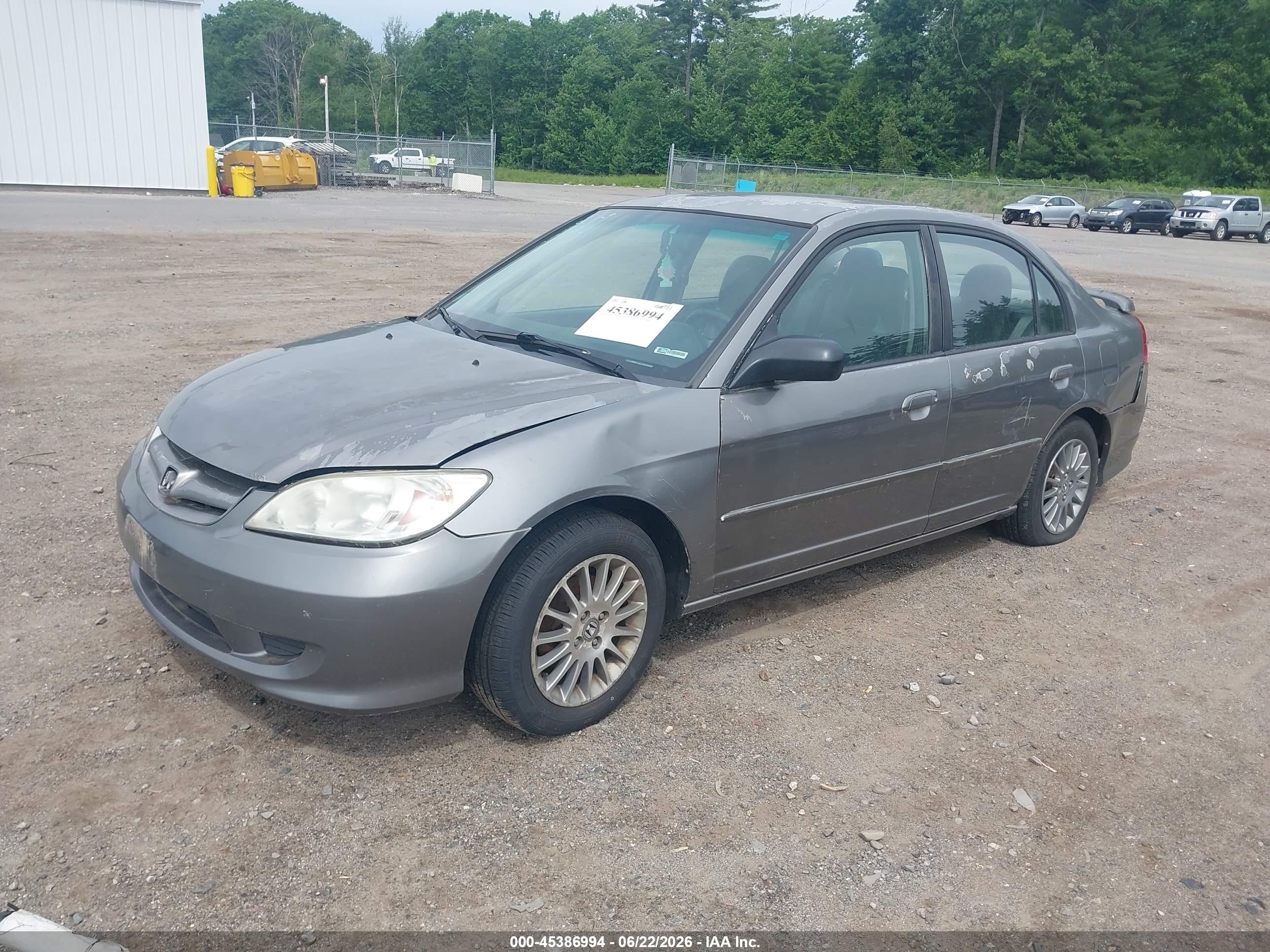 2005 Honda Civic Lx Gray vin: 2HGES16515H630221