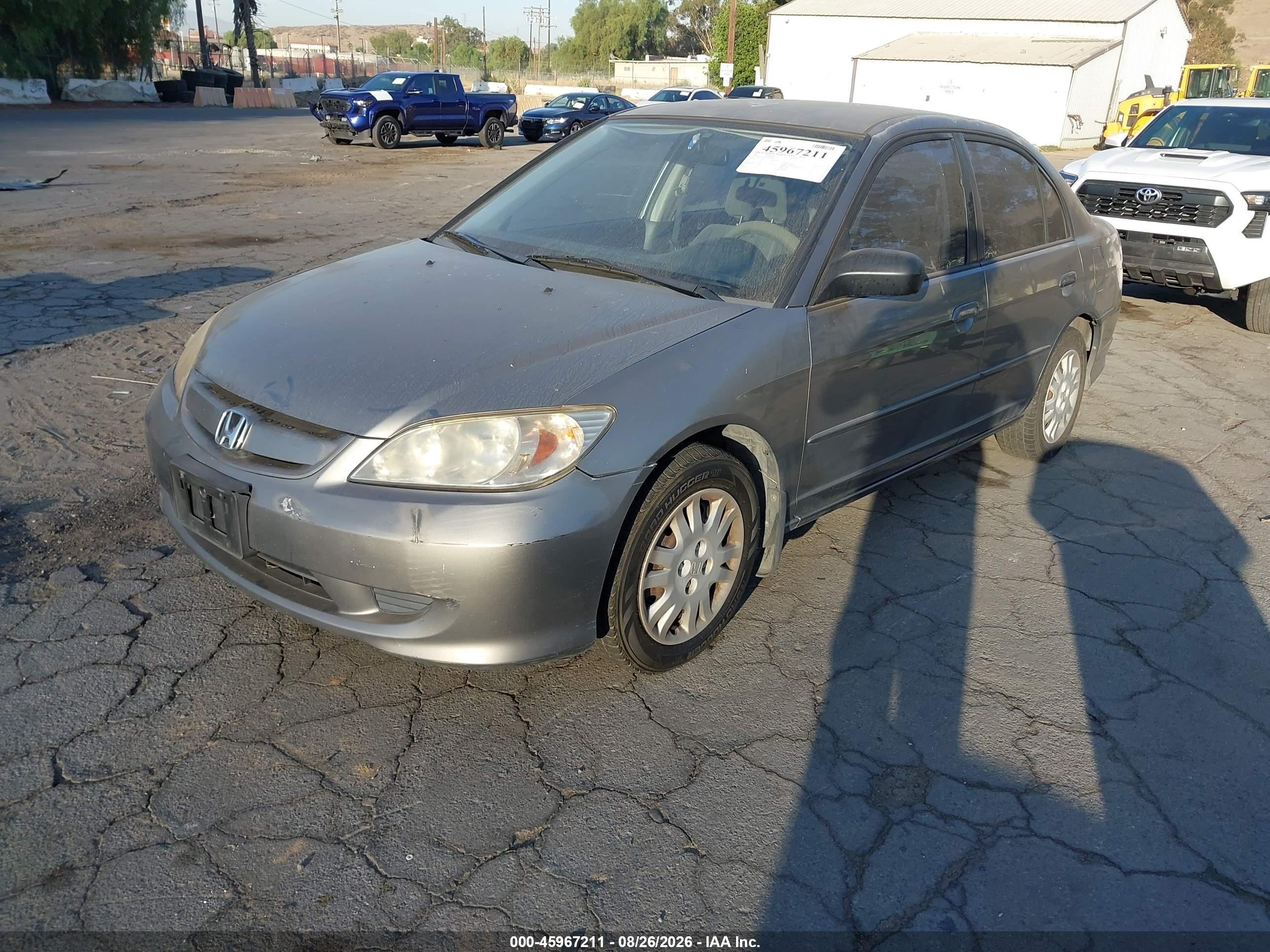 2005 Honda Civic Lx Gray vin: 2HGES16515H632289