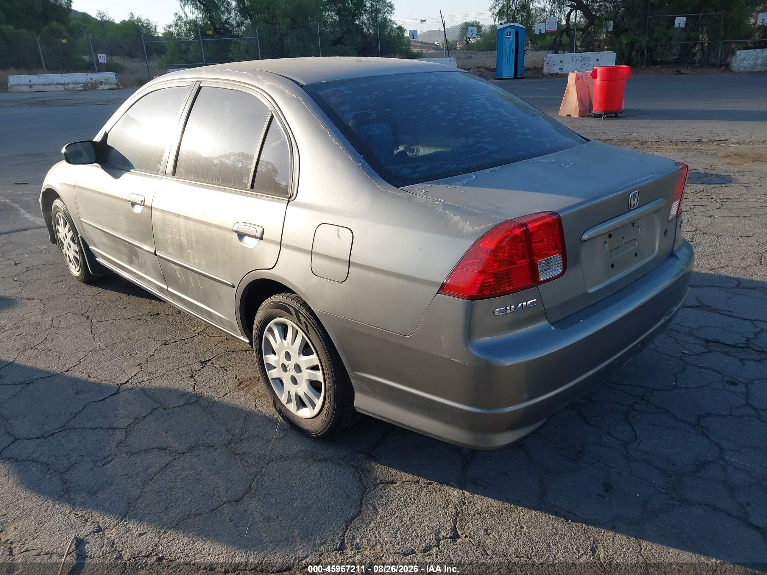 2005 Honda Civic Lx Gray vin: 2HGES16515H632289
