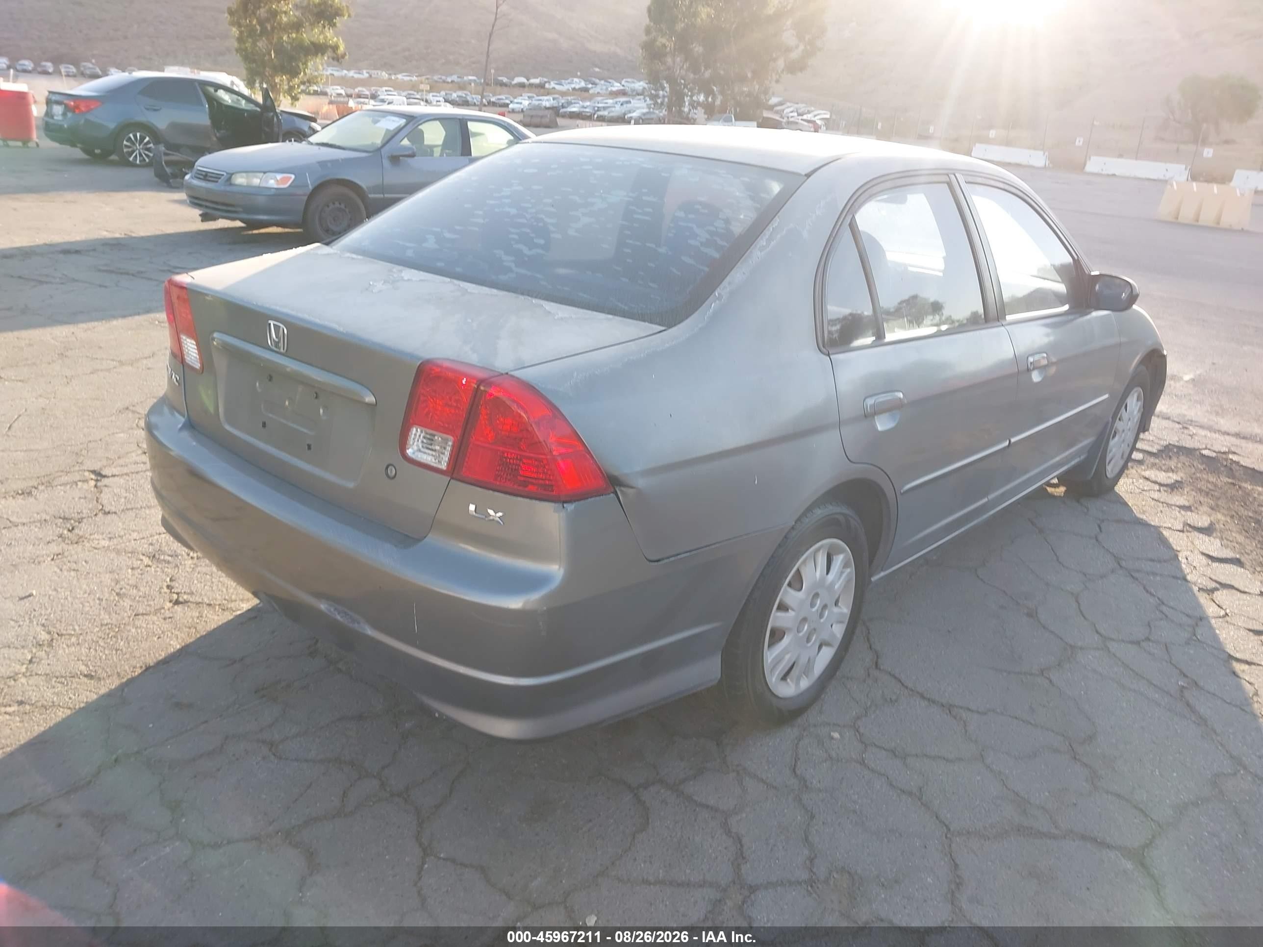 2005 Honda Civic Lx Gray vin: 2HGES16515H632289