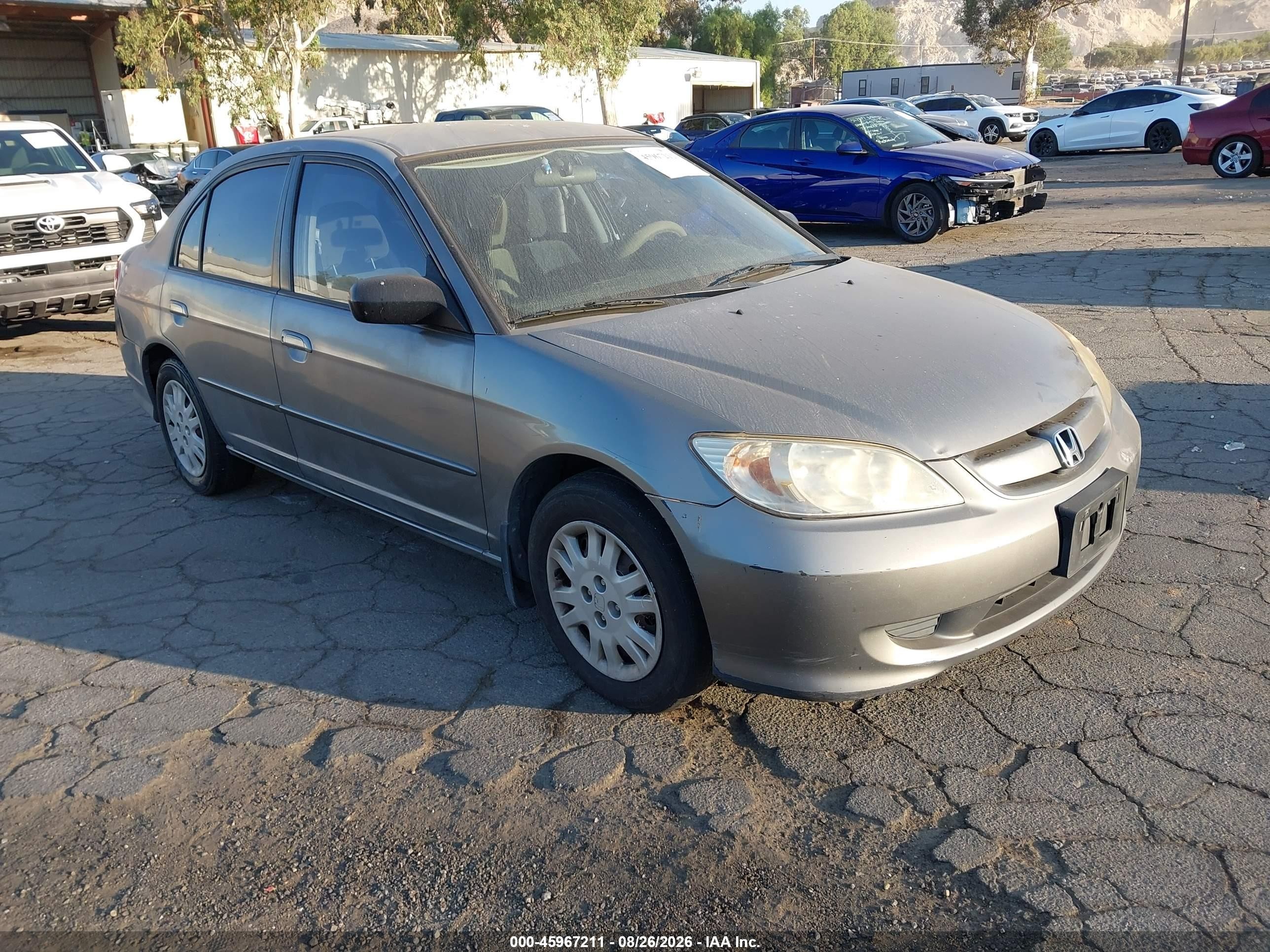 2005 Honda Civic Lx Gray vin: 2HGES16515H632289