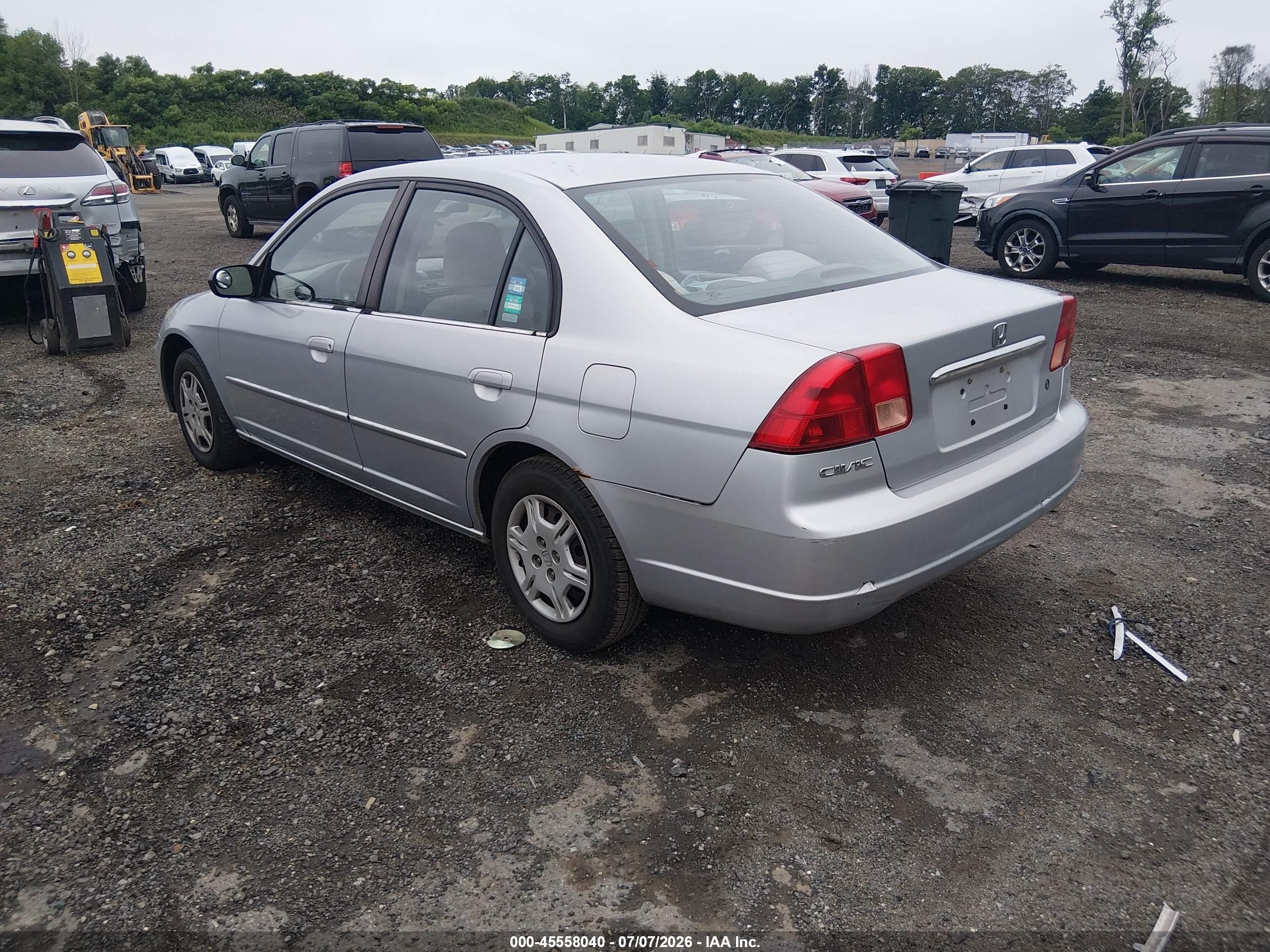 2002 Honda Civic Lx Silver vin: 2HGES16522H558716