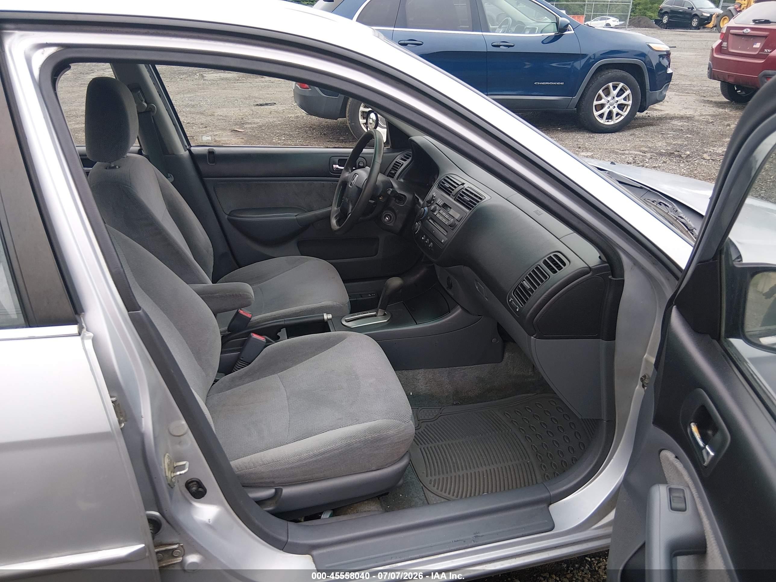 2002 Honda Civic Lx Silver vin: 2HGES16522H558716