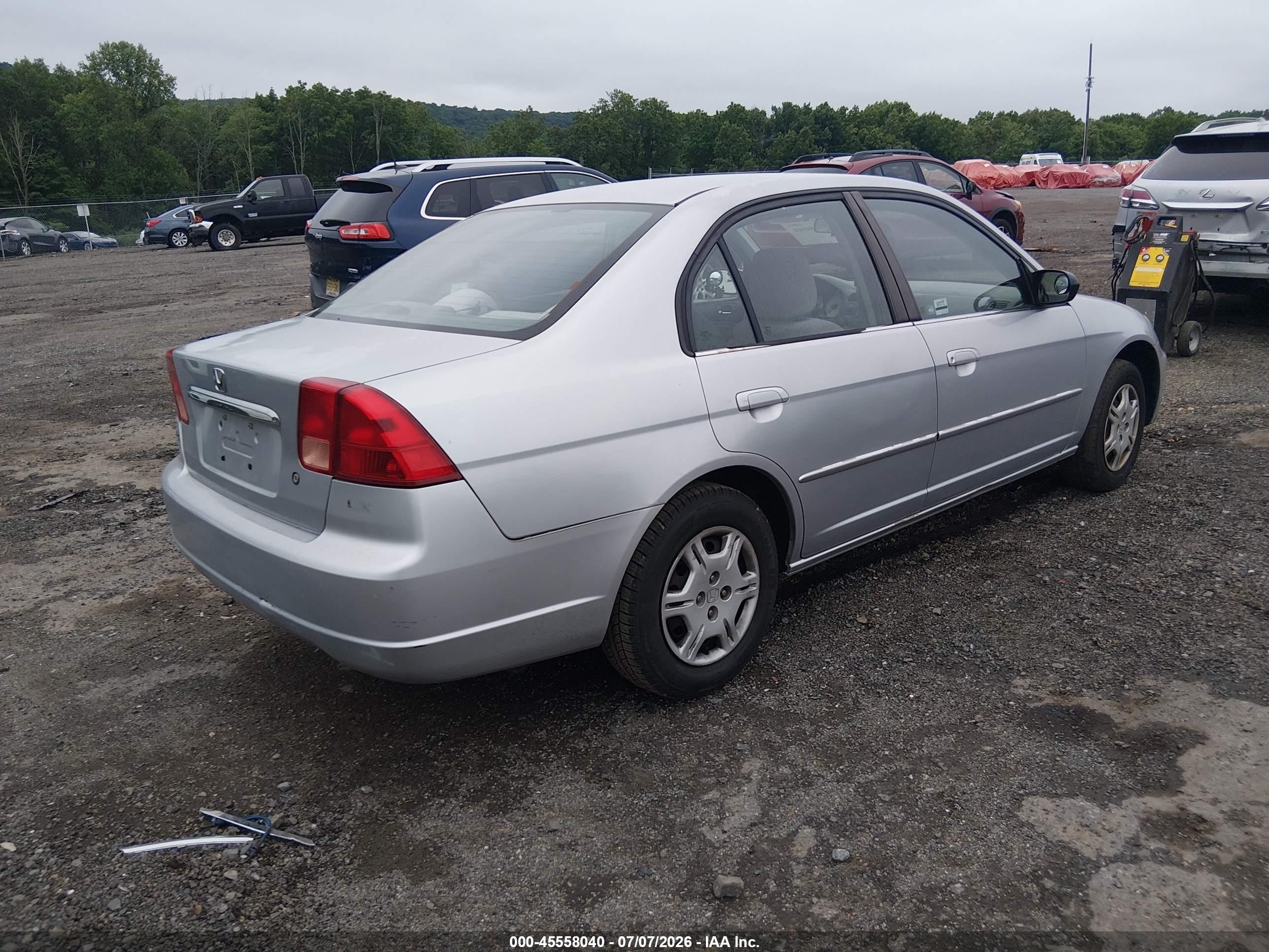 2002 Honda Civic Lx Silver vin: 2HGES16522H558716
