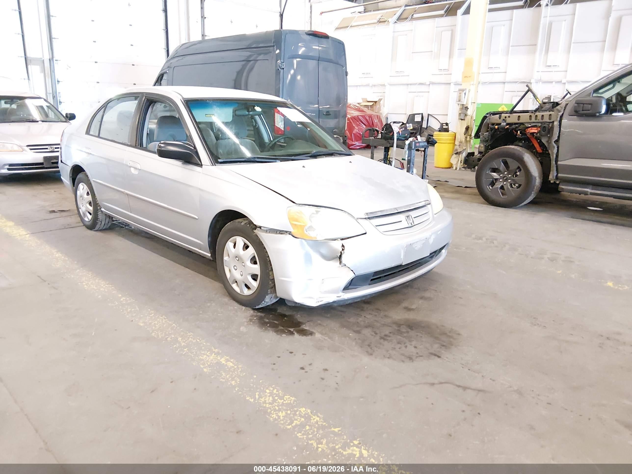 2003 Honda Civic Lx Silver vin: 2HGES16523H543103