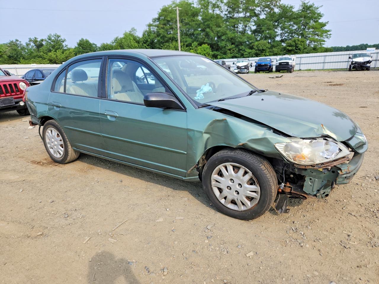 2004 Honda Civic Lx Green vin: 2HGES16524H635345