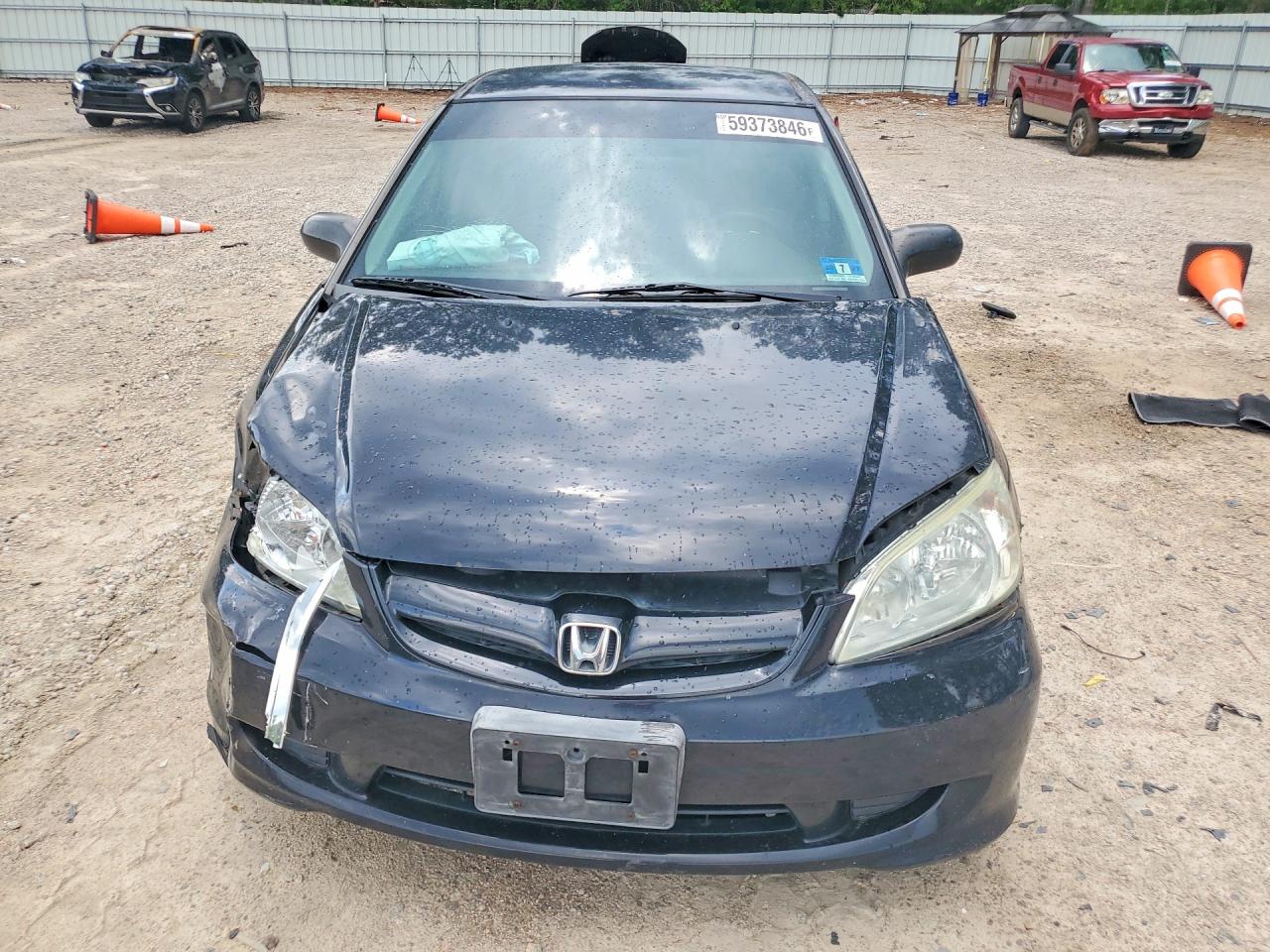 2005 Honda Civic Lx Black vin: 2HGES16525H514235