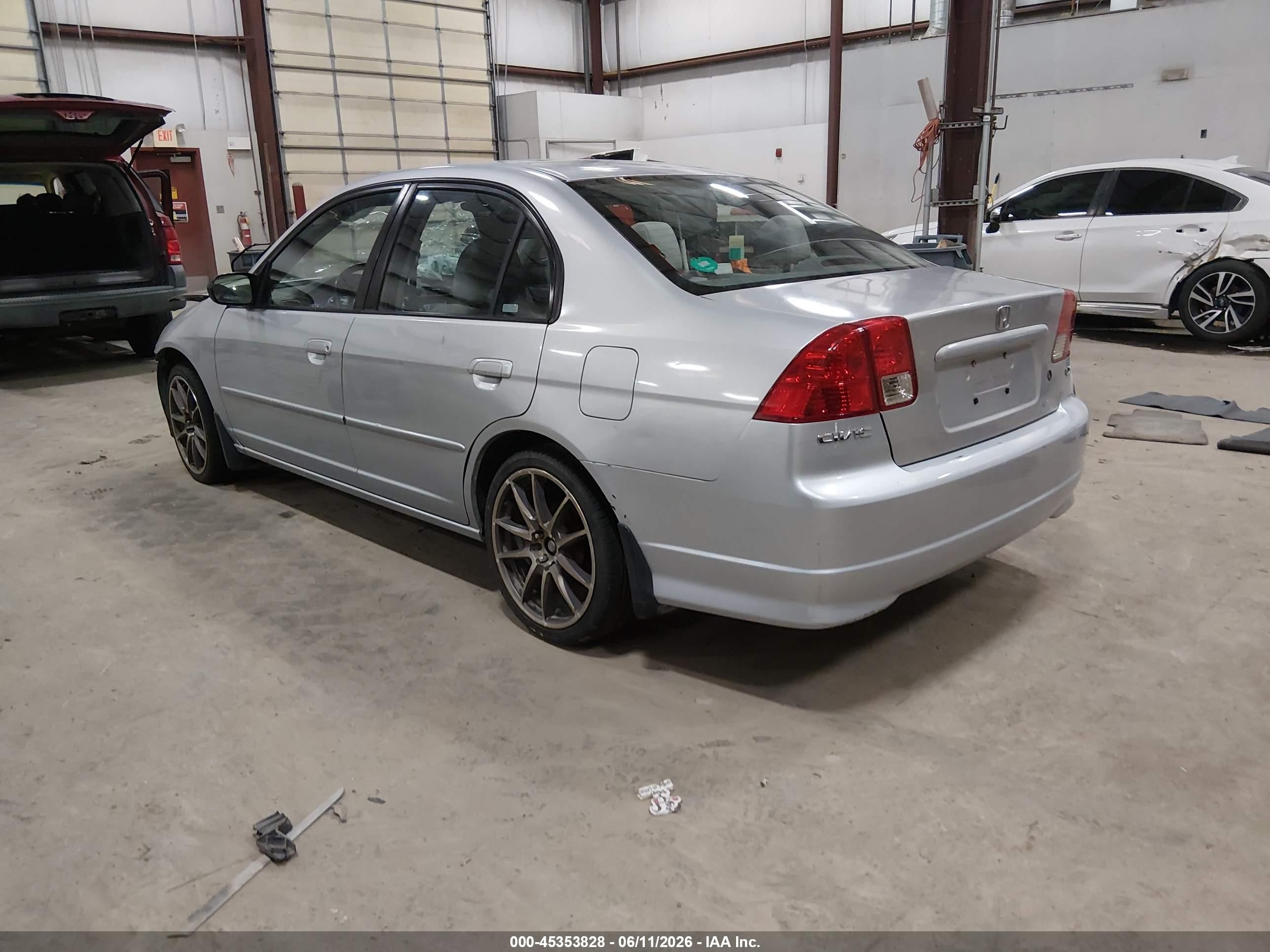 2005 Honda Civic Lx Silver vin: 2HGES16525H534291