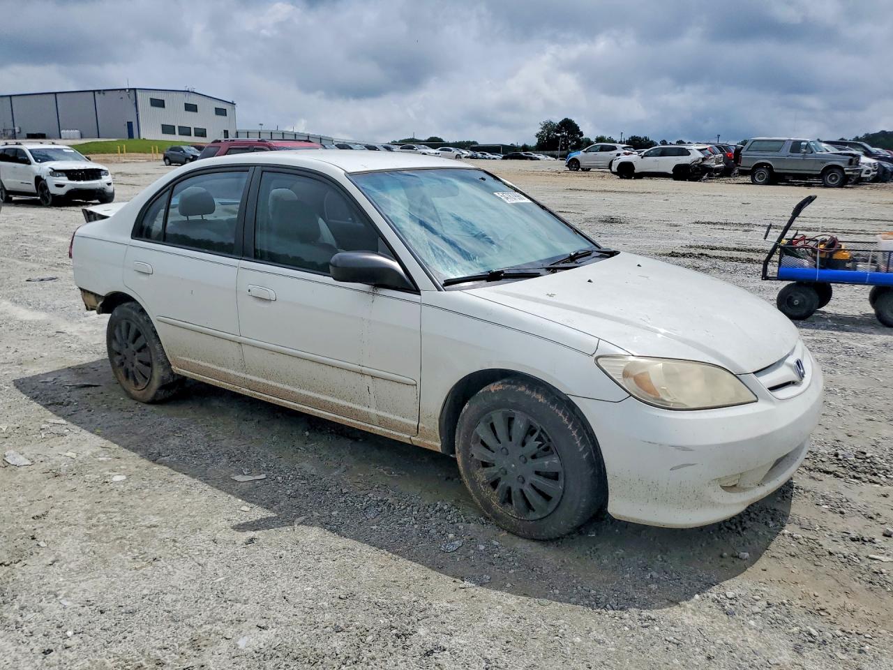 2005 Honda Civic Lx White vin: 2HGES16525H536803