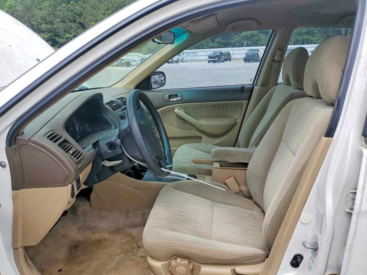 2005 Honda Civic Lx White vin: 2HGES16525H536803