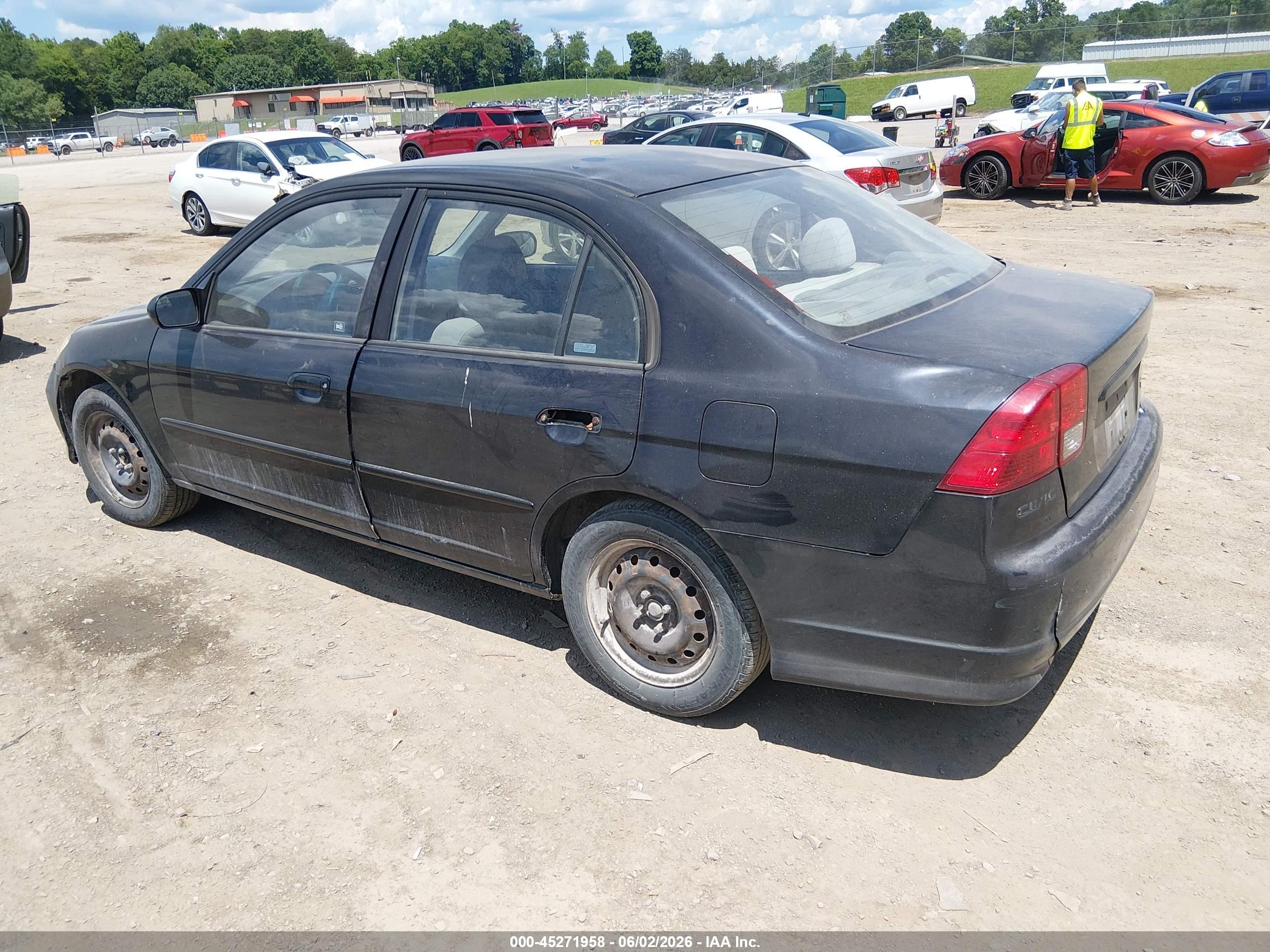 2005 Honda Civic Lx Black vin: 2HGES16525H556193