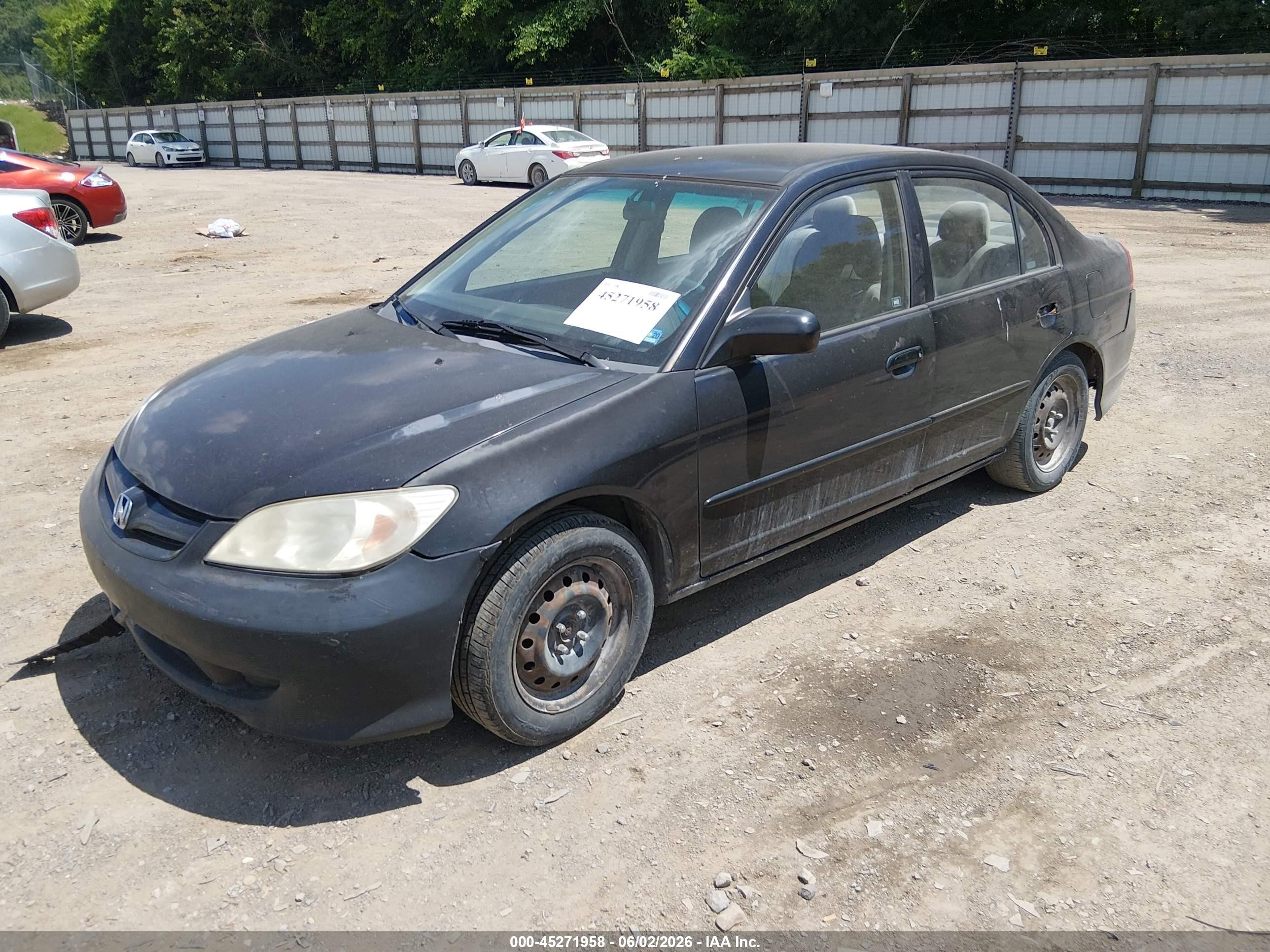 2005 Honda Civic Lx Black vin: 2HGES16525H556193