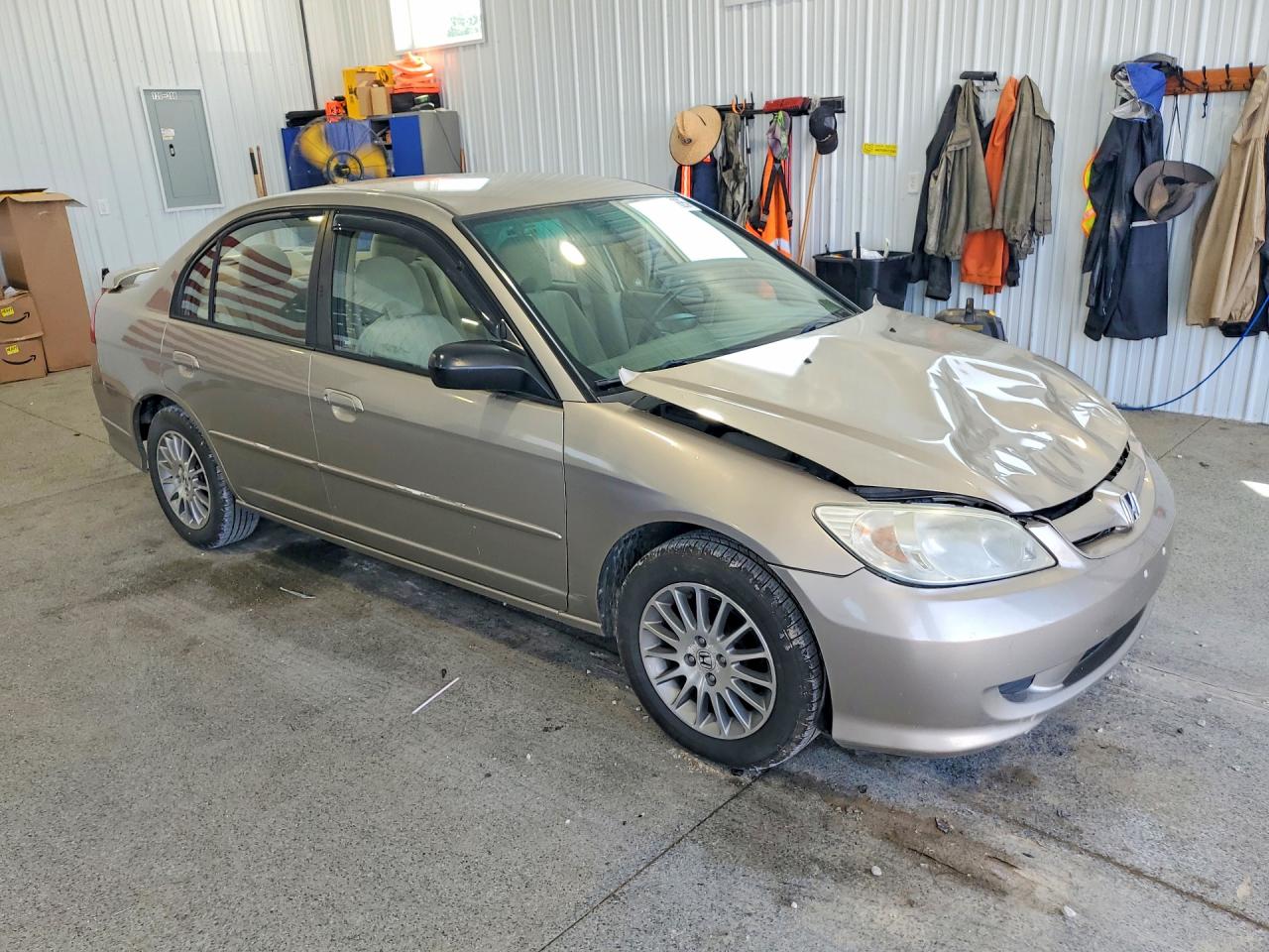 2005 Honda Civic Lx Tan vin: 2HGES16525H565217