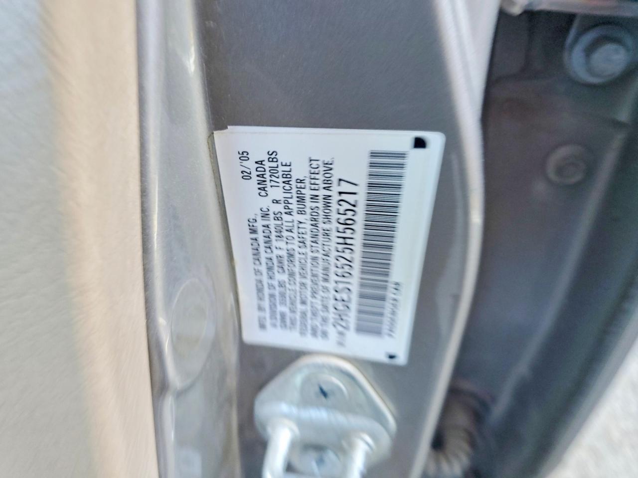 2005 Honda Civic Lx Tan vin: 2HGES16525H565217