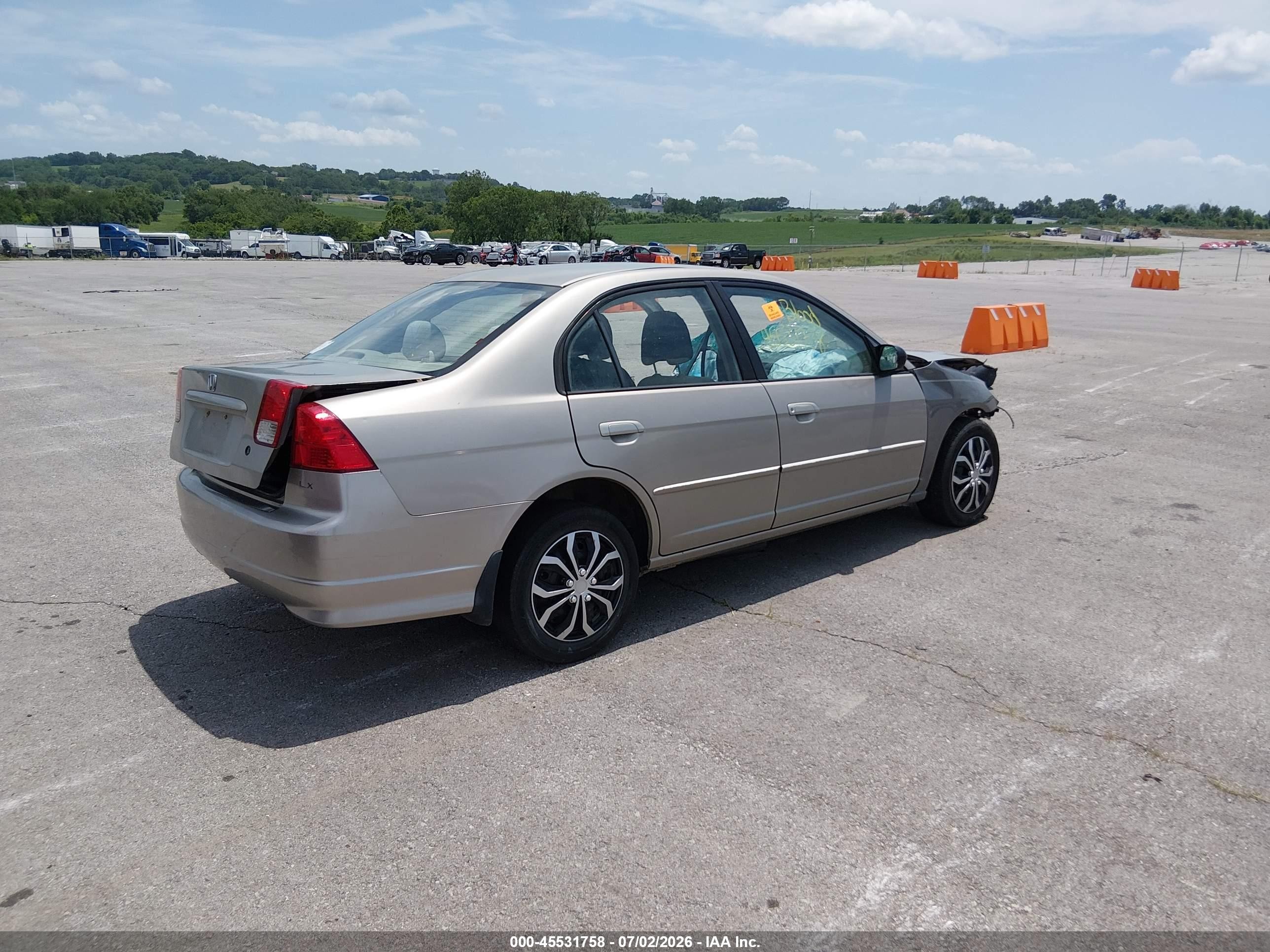 2005 Honda Civic Lx Бежевый vin: 2HGES16525H570708