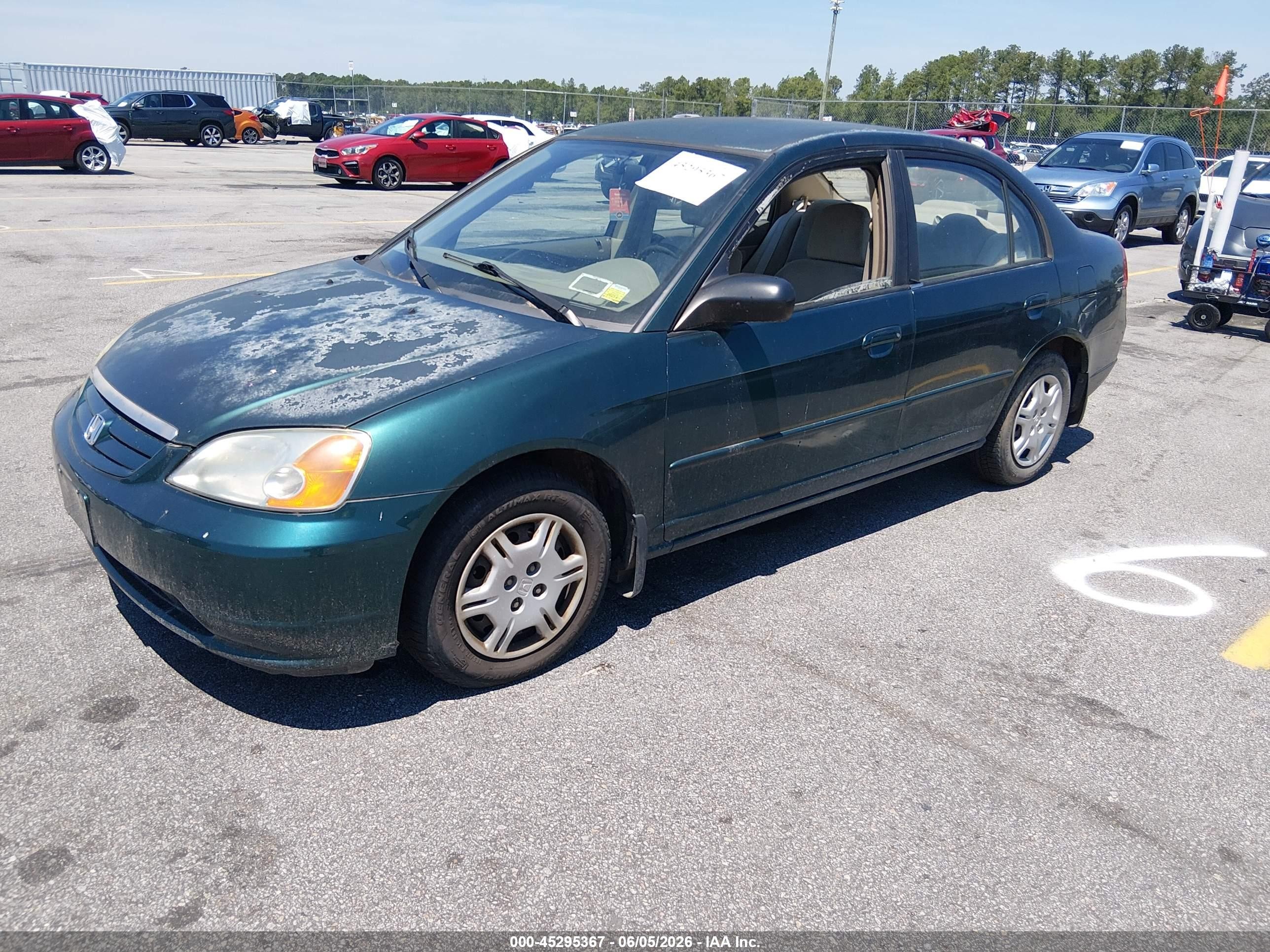 2002 Honda Civic Lx Бирюзовый vin: 2HGES16532H602321