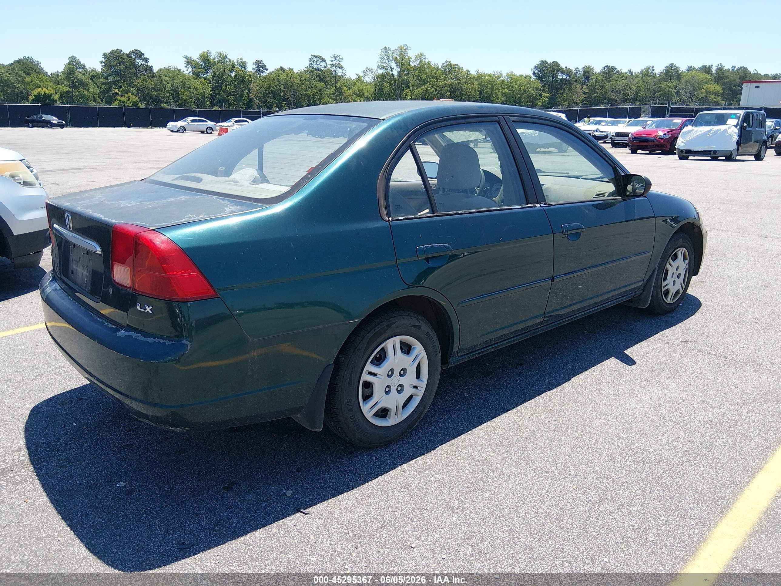 2002 Honda Civic Lx Бирюзовый vin: 2HGES16532H602321