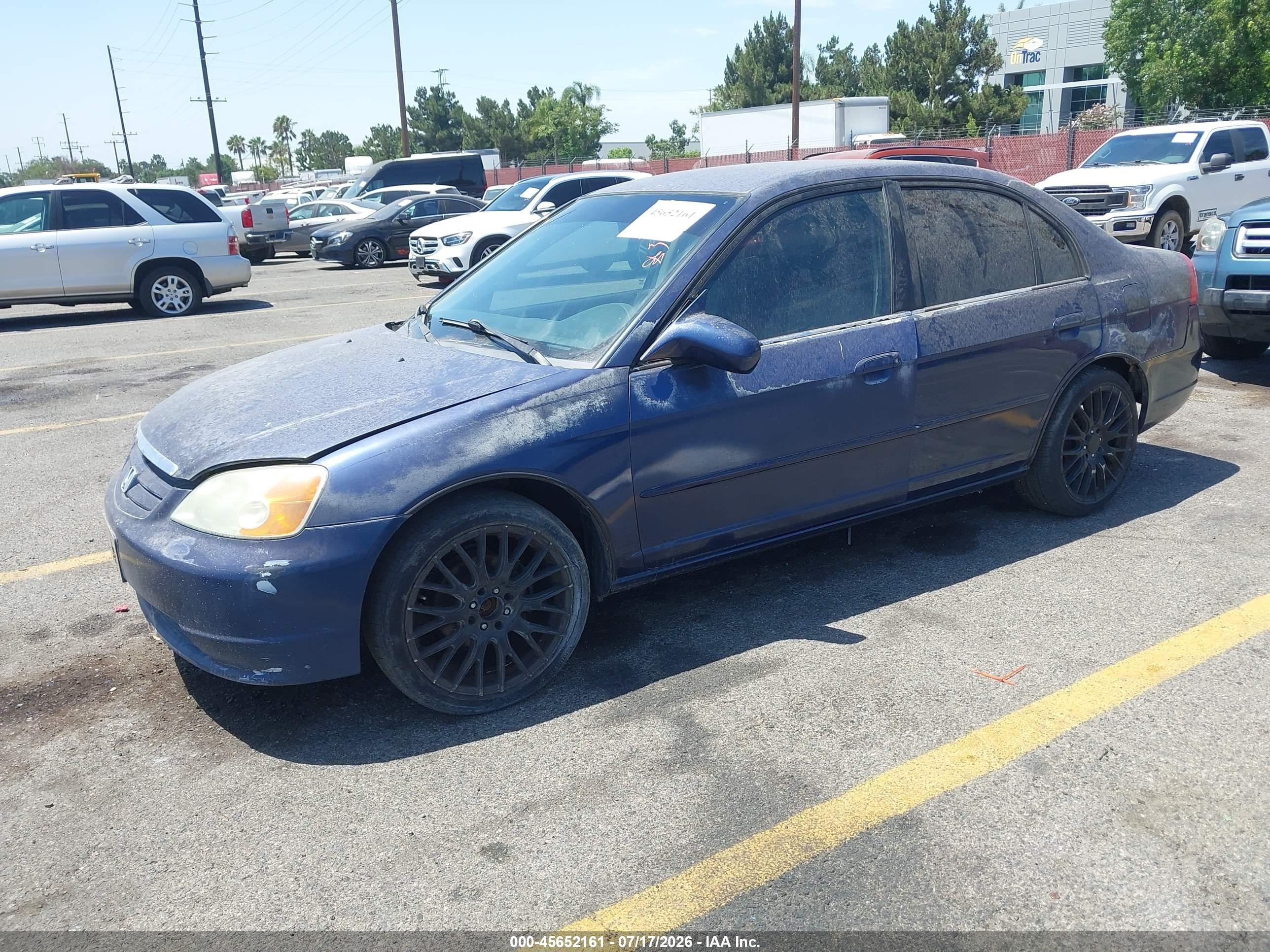 2003 Honda Civic Lx Синий vin: 2HGES16533H502978