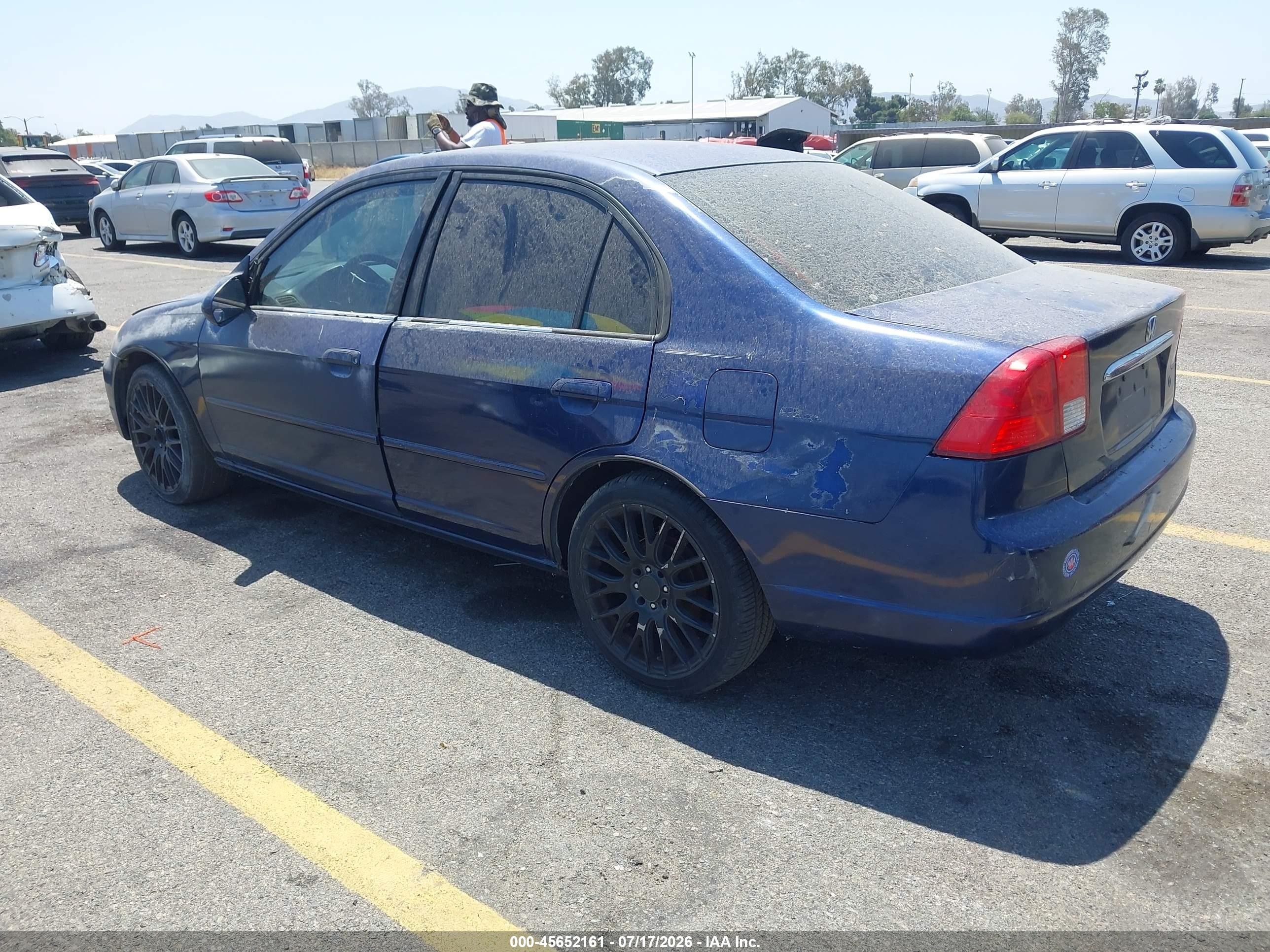 2003 Honda Civic Lx Синий vin: 2HGES16533H502978