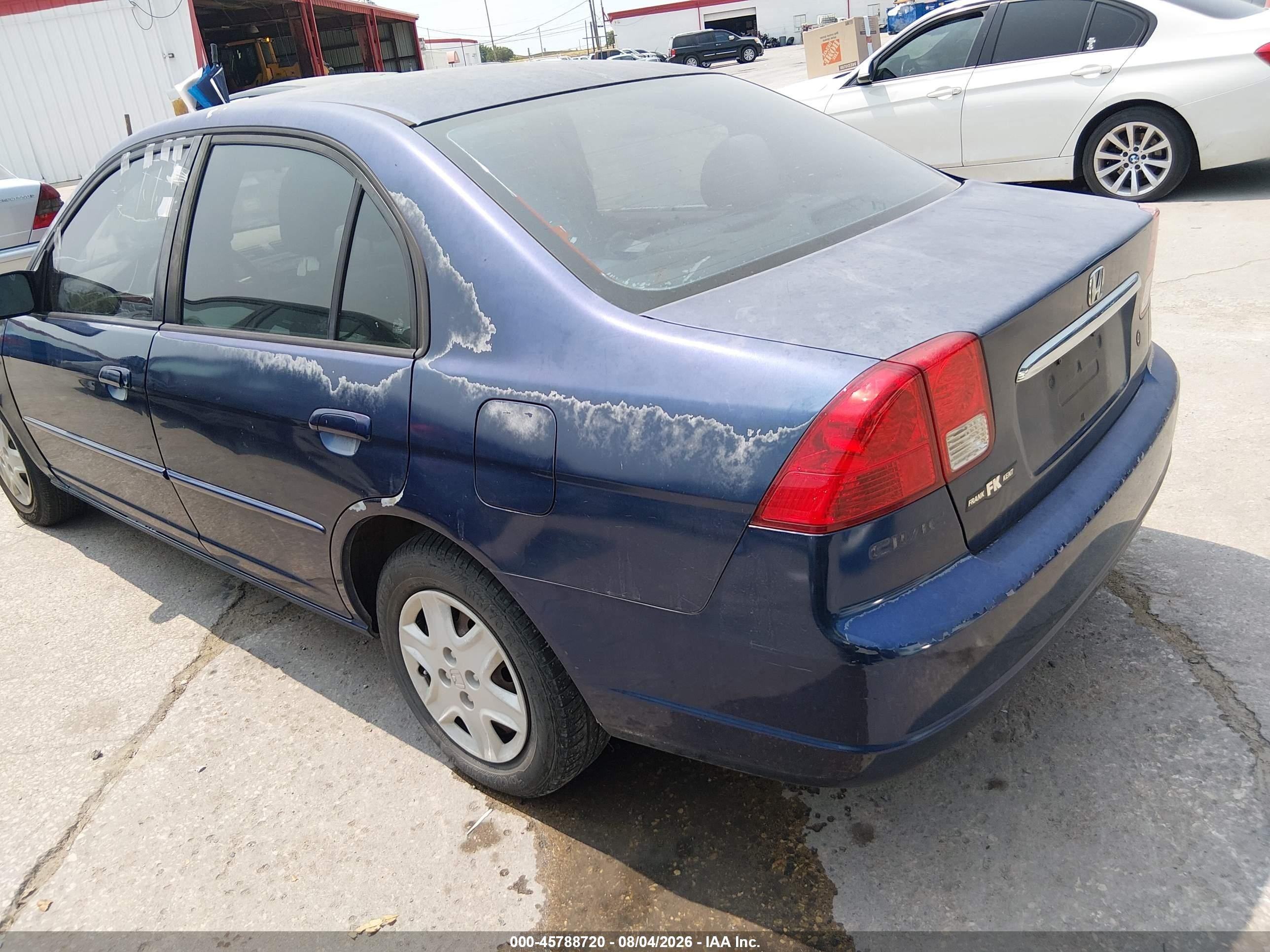 2003 Honda Civic Lx Blue vin: 2HGES16533H556944
