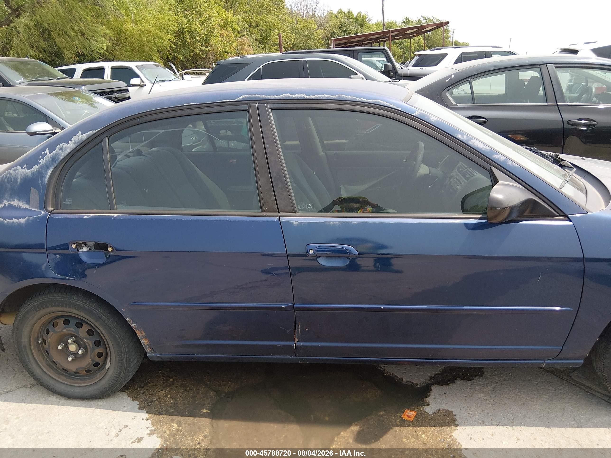 2003 Honda Civic Lx Blue vin: 2HGES16533H556944